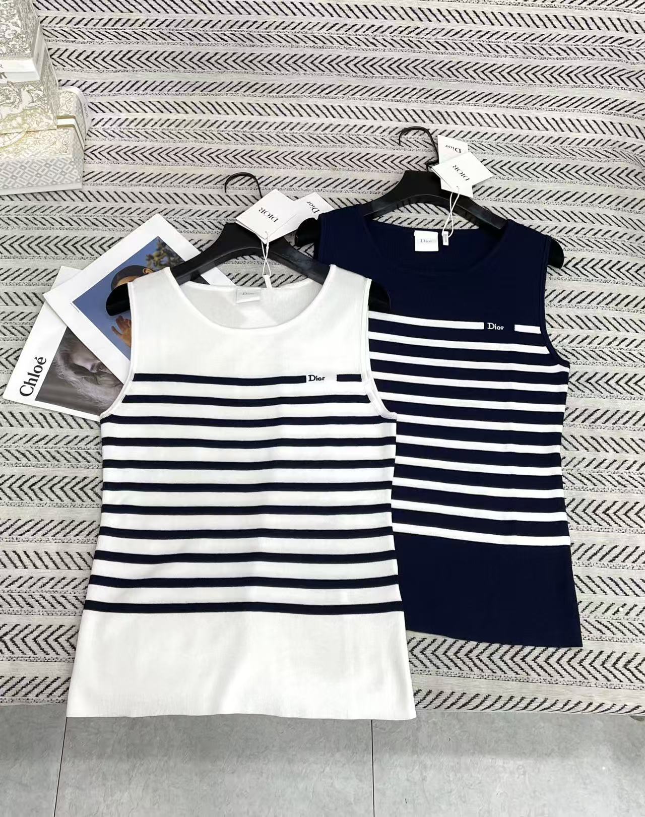 DIOR ストライプ レタリング ウールベスト【50％割引+送料無料】