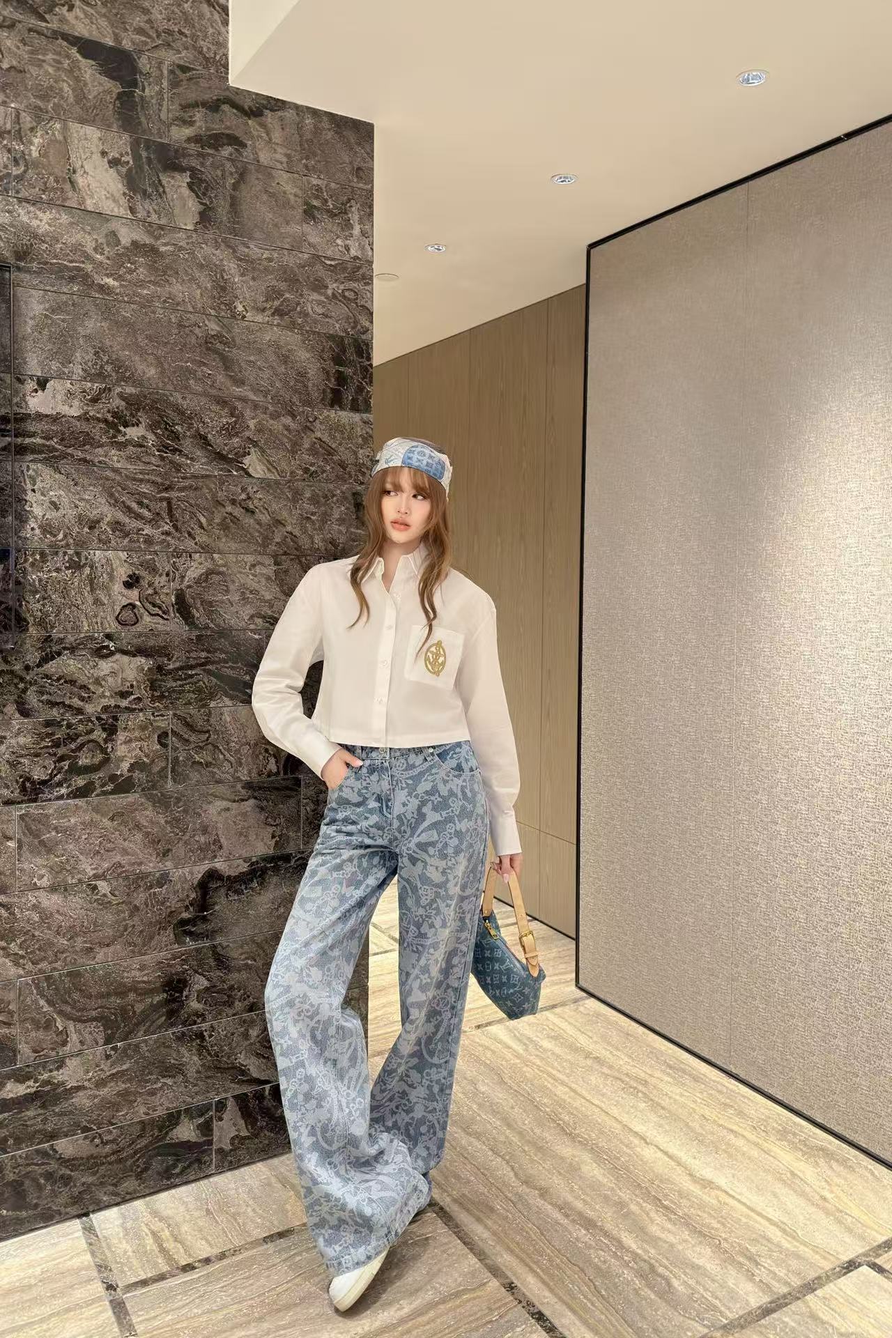 LVロゴ刺繍シャツ / トラウザーズ【50％割引+送料無料】