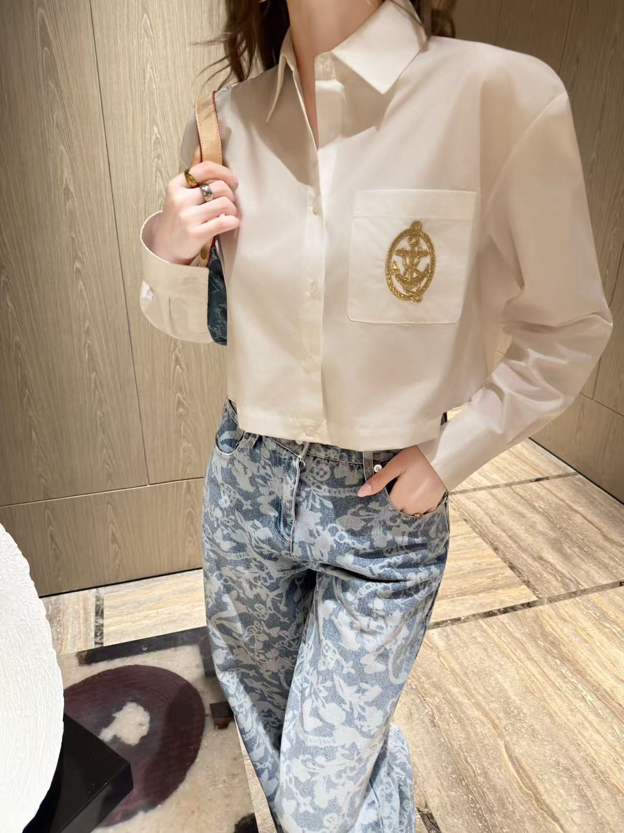 LVロゴ刺繍シャツ / トラウザーズ【50％割引+送料無料】