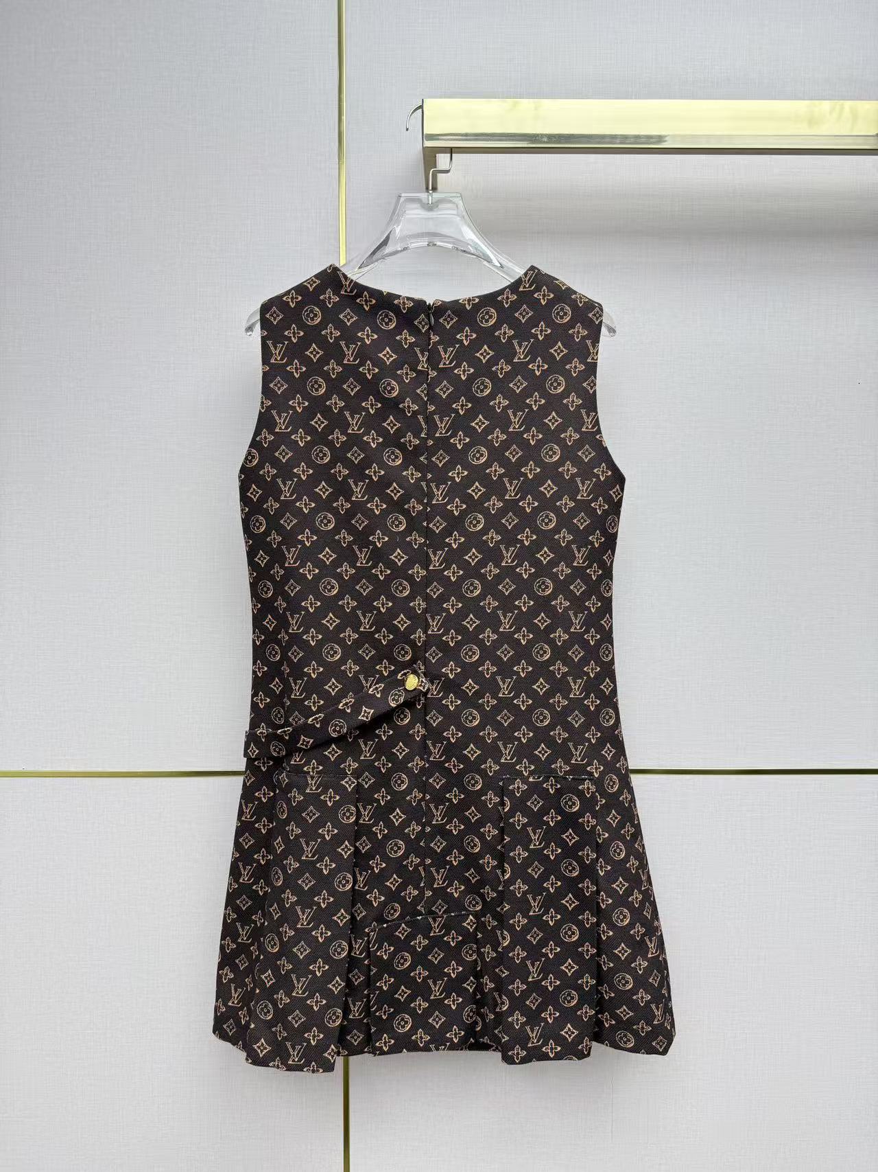 LVプリント ノースリーブドレス【50％割引+送料無料】