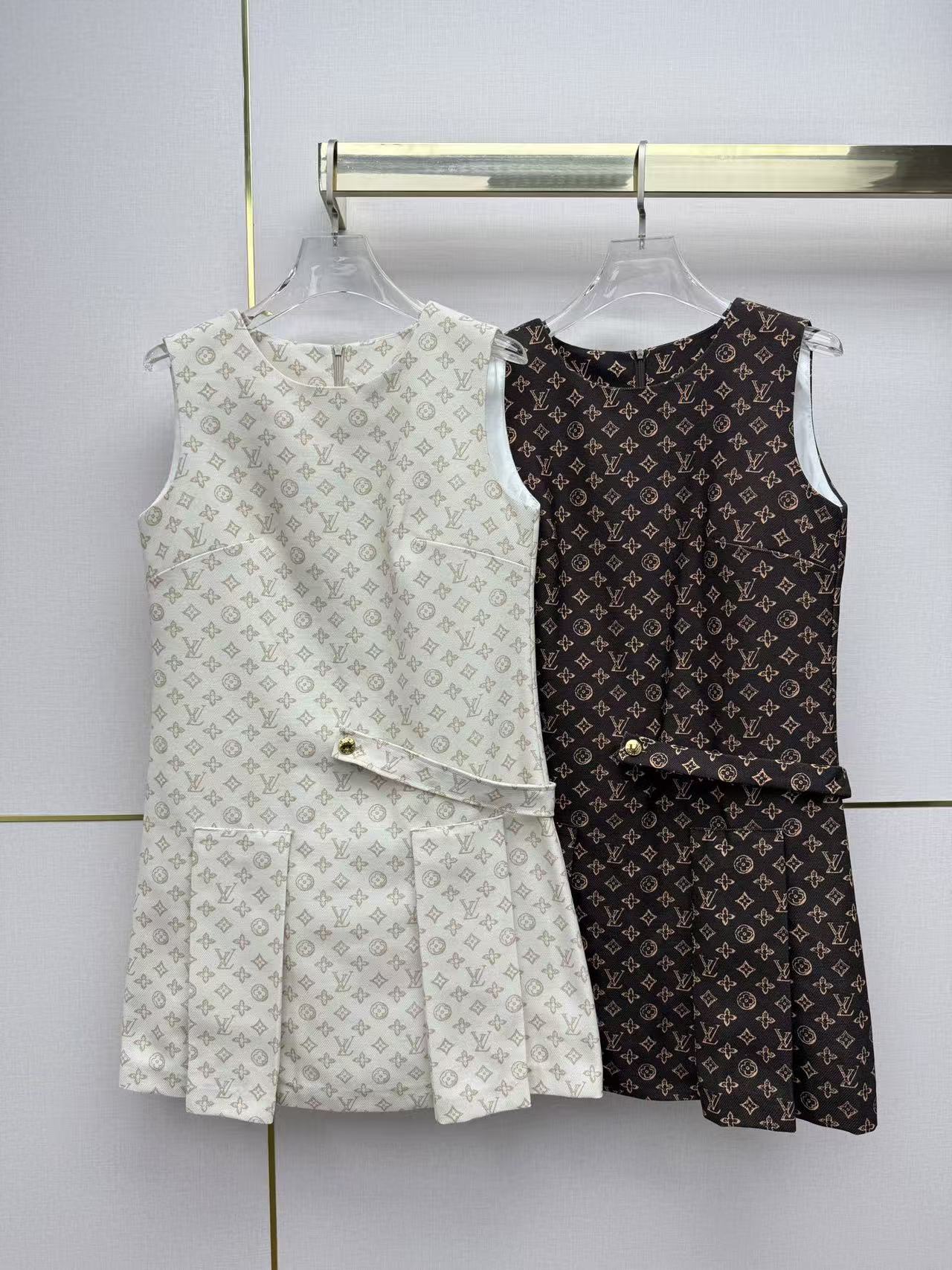 LVプリント ノースリーブドレス【50％割引+送料無料】