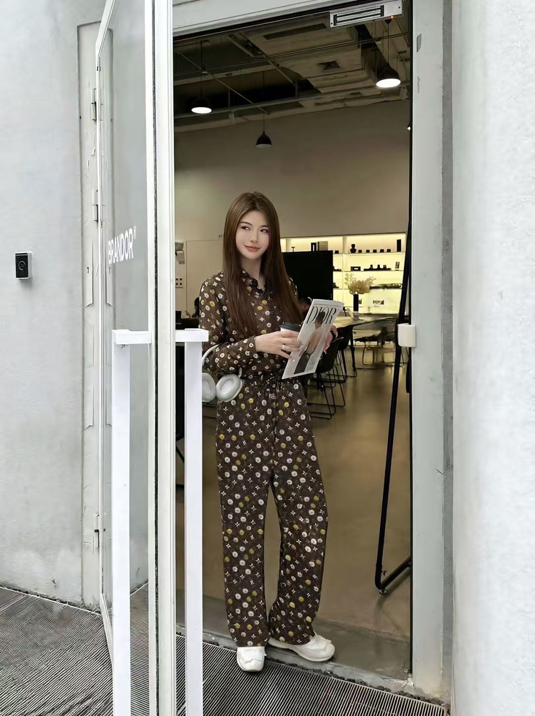 LVプリント シャツ＆トラウザーズ 2ピースセット【50％割引+送料無料】