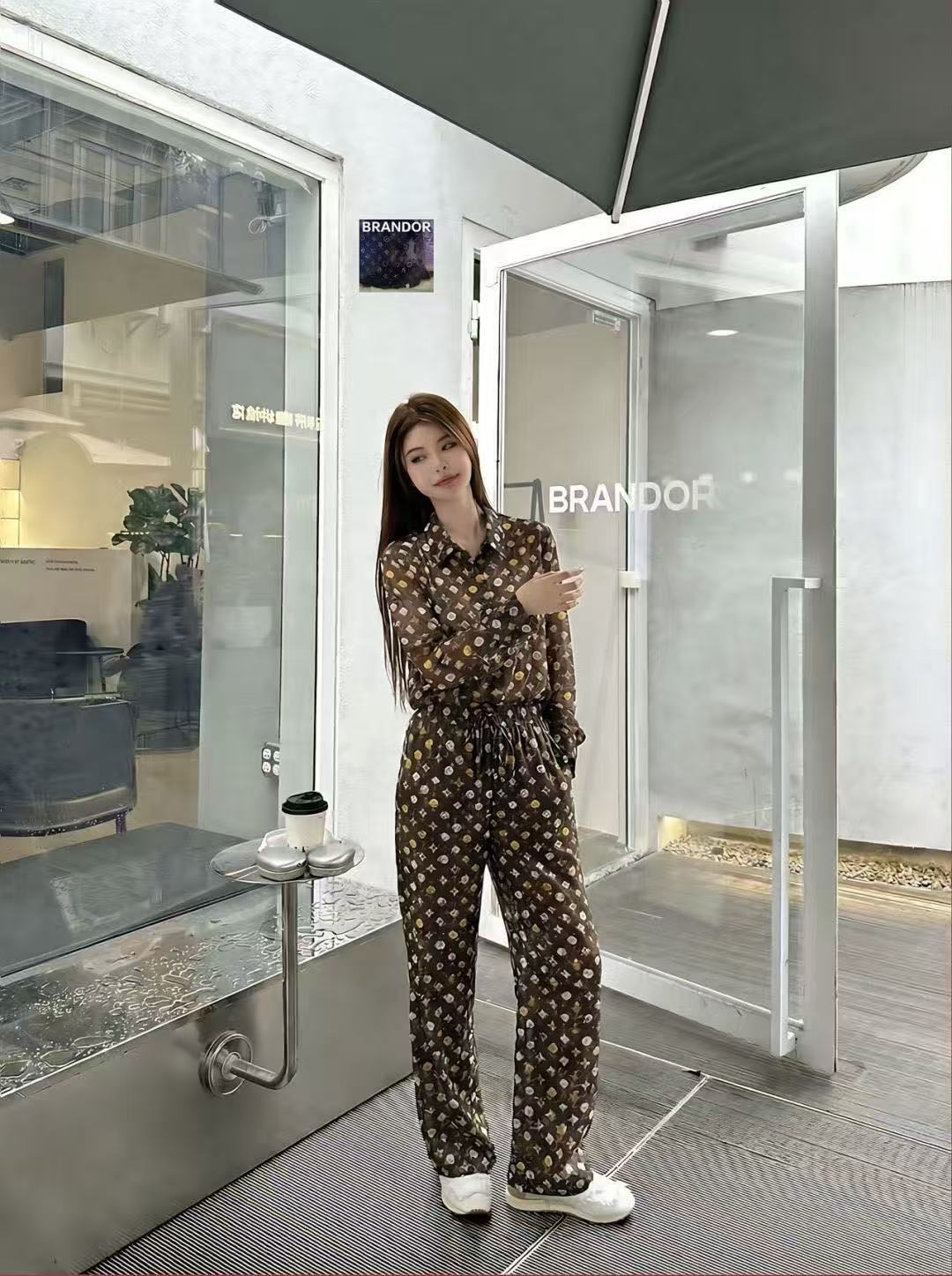 LVプリント シャツ＆トラウザーズ 2ピースセット【50％割引+送料無料】