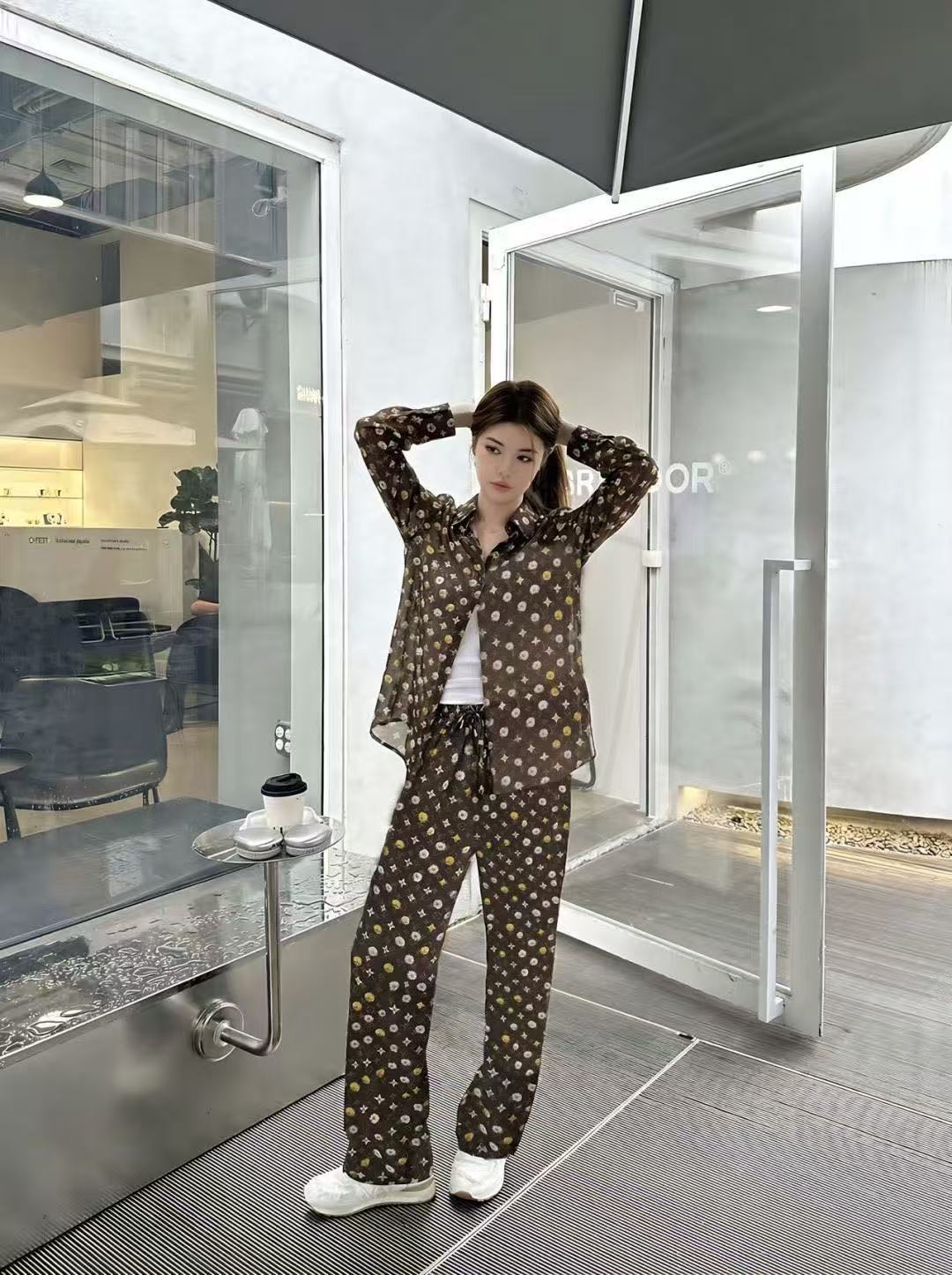 LVプリント シャツ＆トラウザーズ 2ピースセット【50％割引+送料無料】