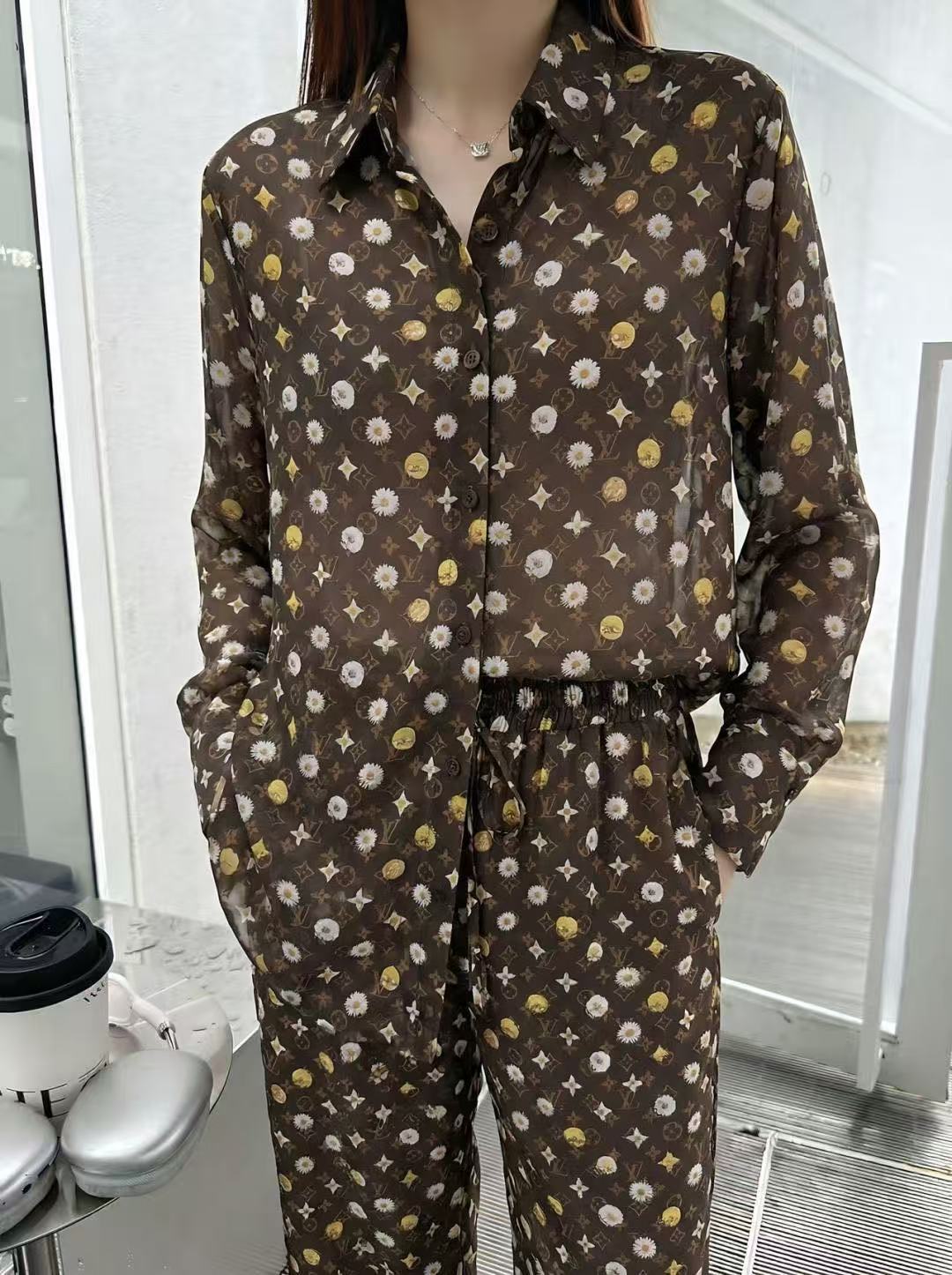 LVプリント シャツ＆トラウザーズ 2ピースセット【50％割引+送料無料】