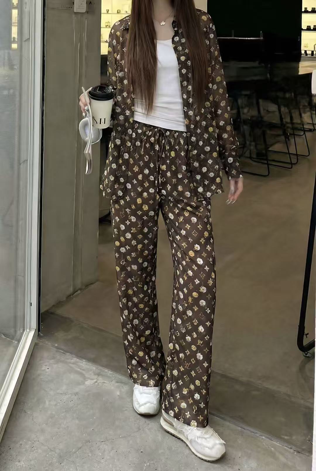 LVプリント シャツ＆トラウザーズ 2ピースセット【50％割引+送料無料】