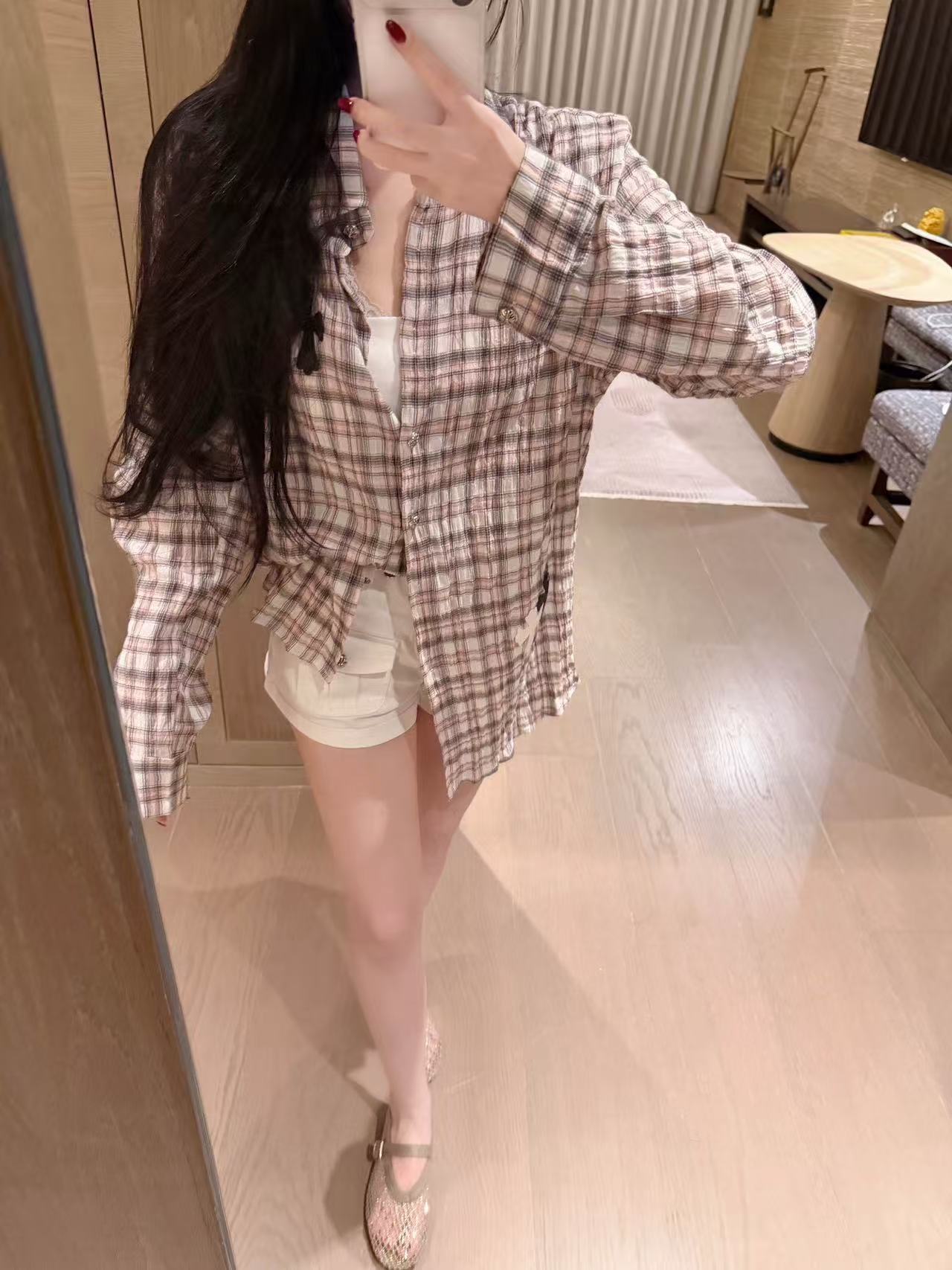 Chr0me Heartsゆったりとしたチェックシャツ【50％割引+送料無料】