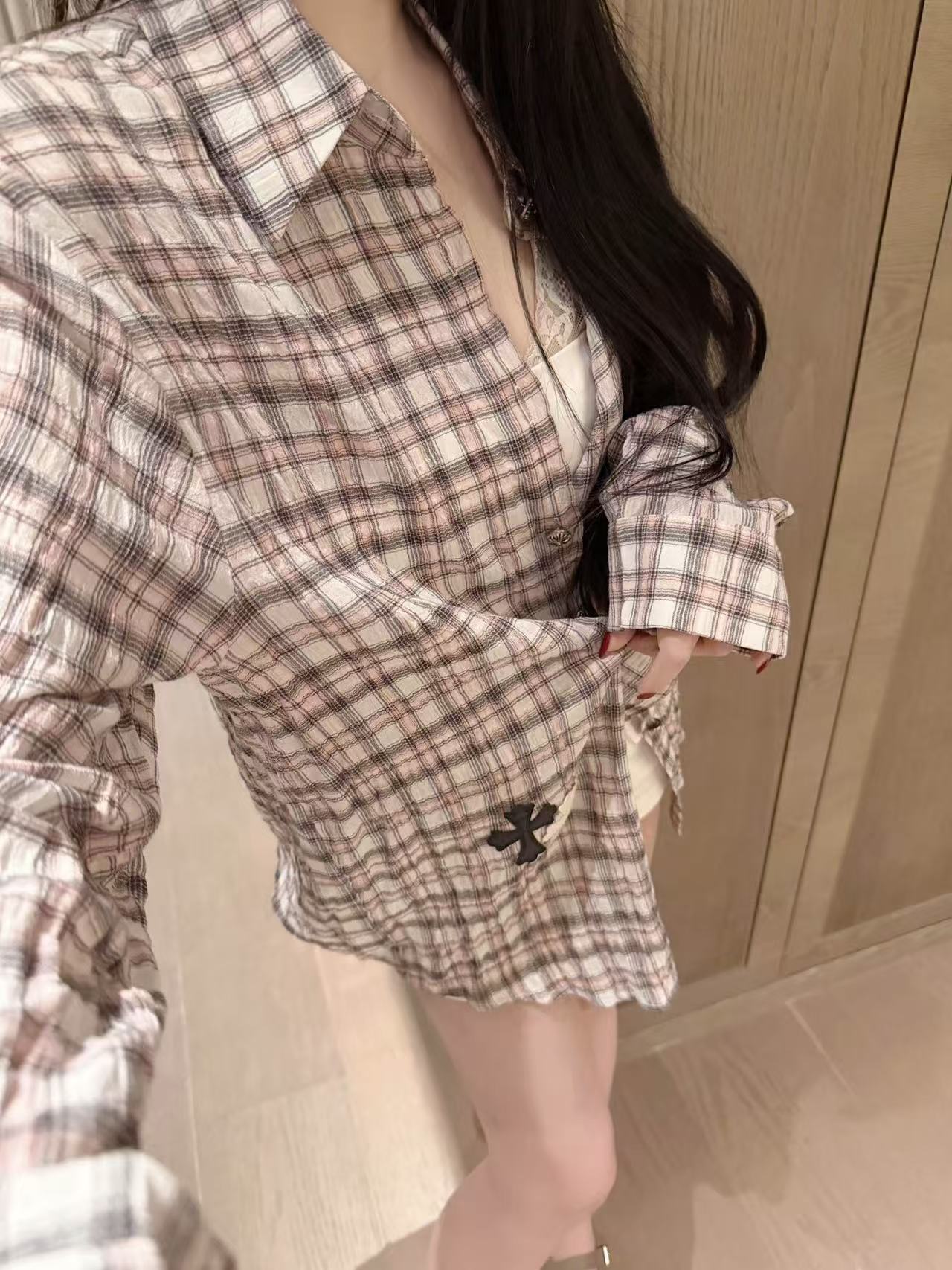 Chr0me Heartsゆったりとしたチェックシャツ【50％割引+送料無料】