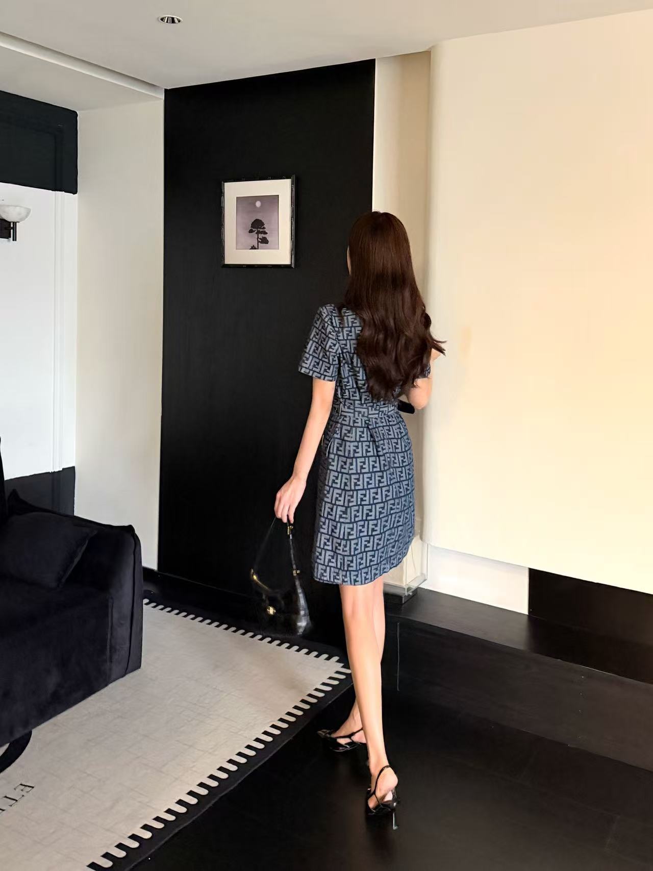 FENDI FF デニム 半袖ワンピース【50％割引+送料無料】