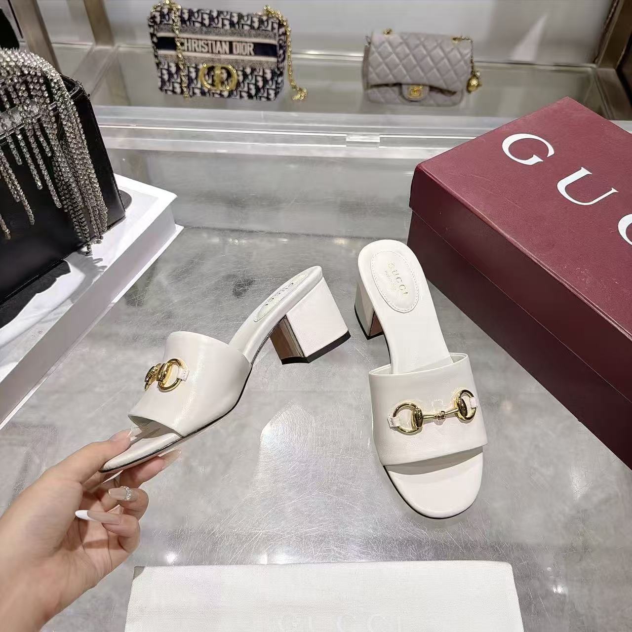 GUCC1 高品質レザー ローヒールシューズ【50％割引+送料無料】