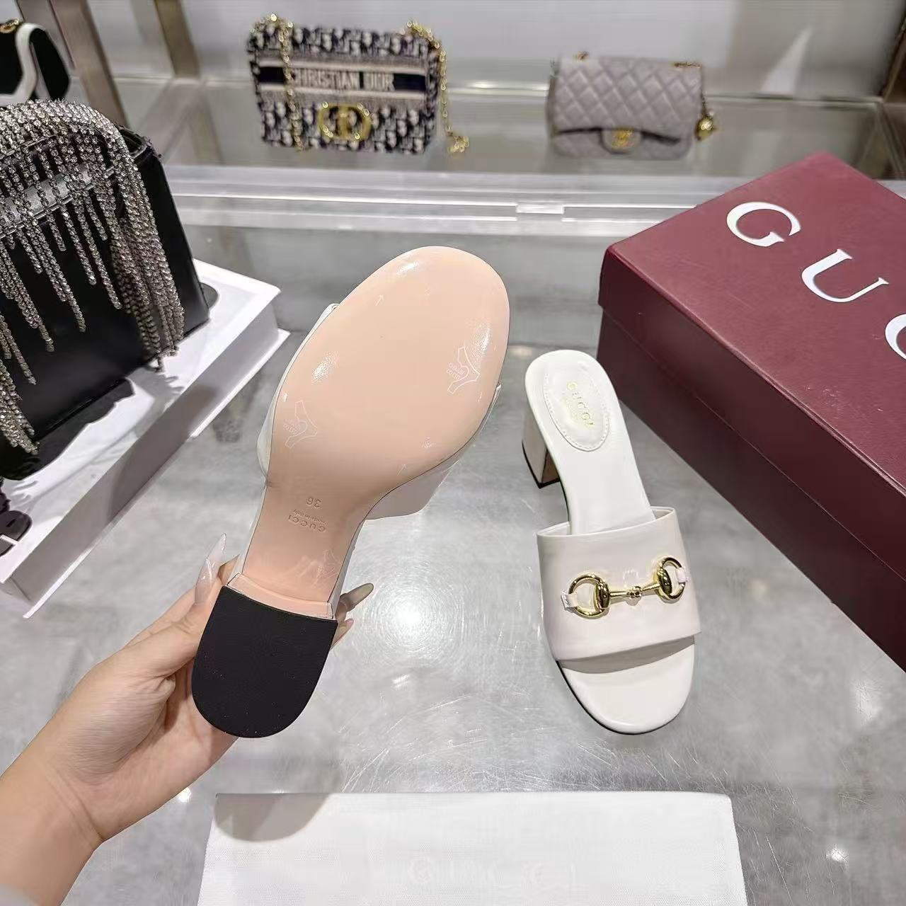 GUCC1 高品質レザー ローヒールシューズ【50％割引+送料無料】