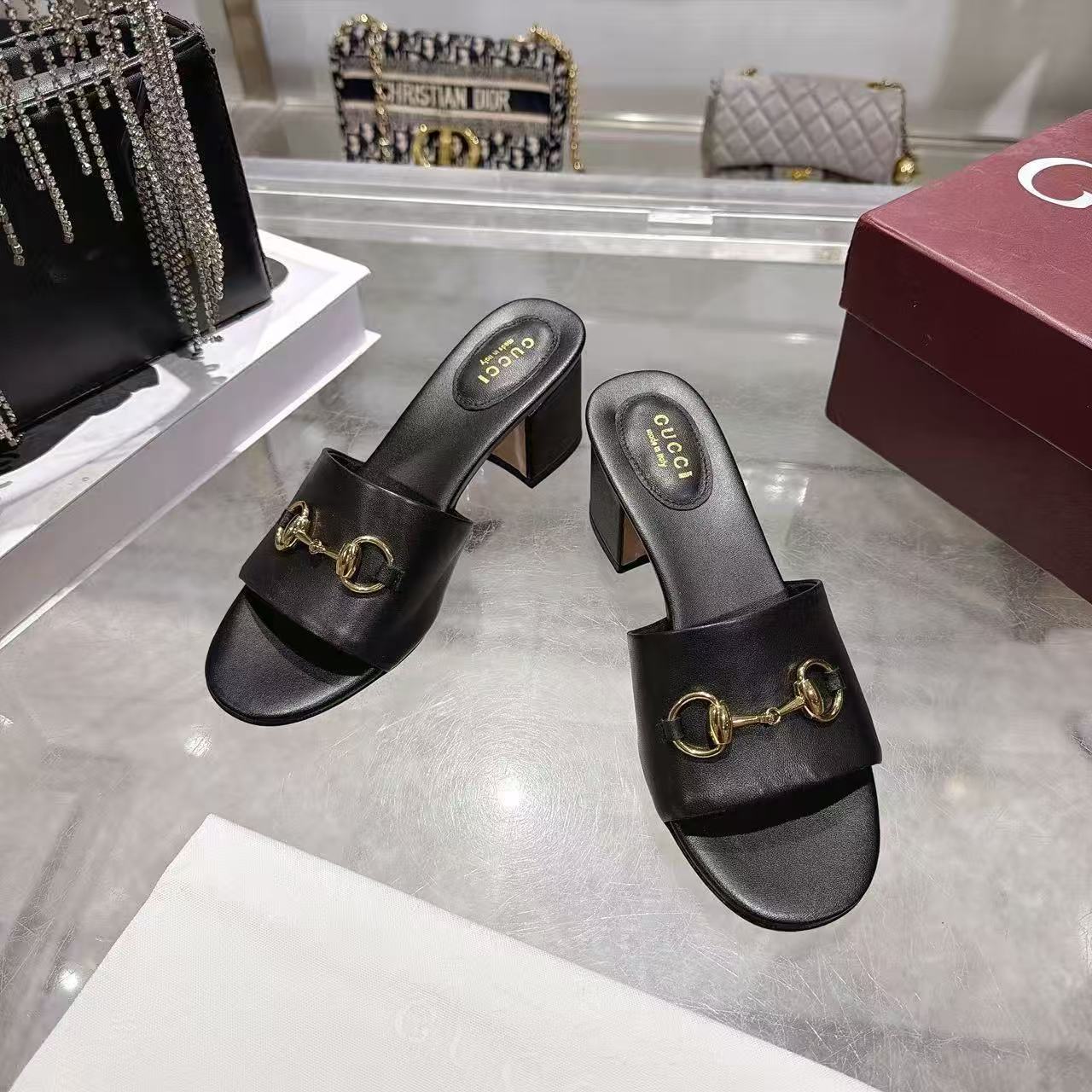 GUCC1 高品質レザー ローヒールシューズ【50％割引+送料無料】