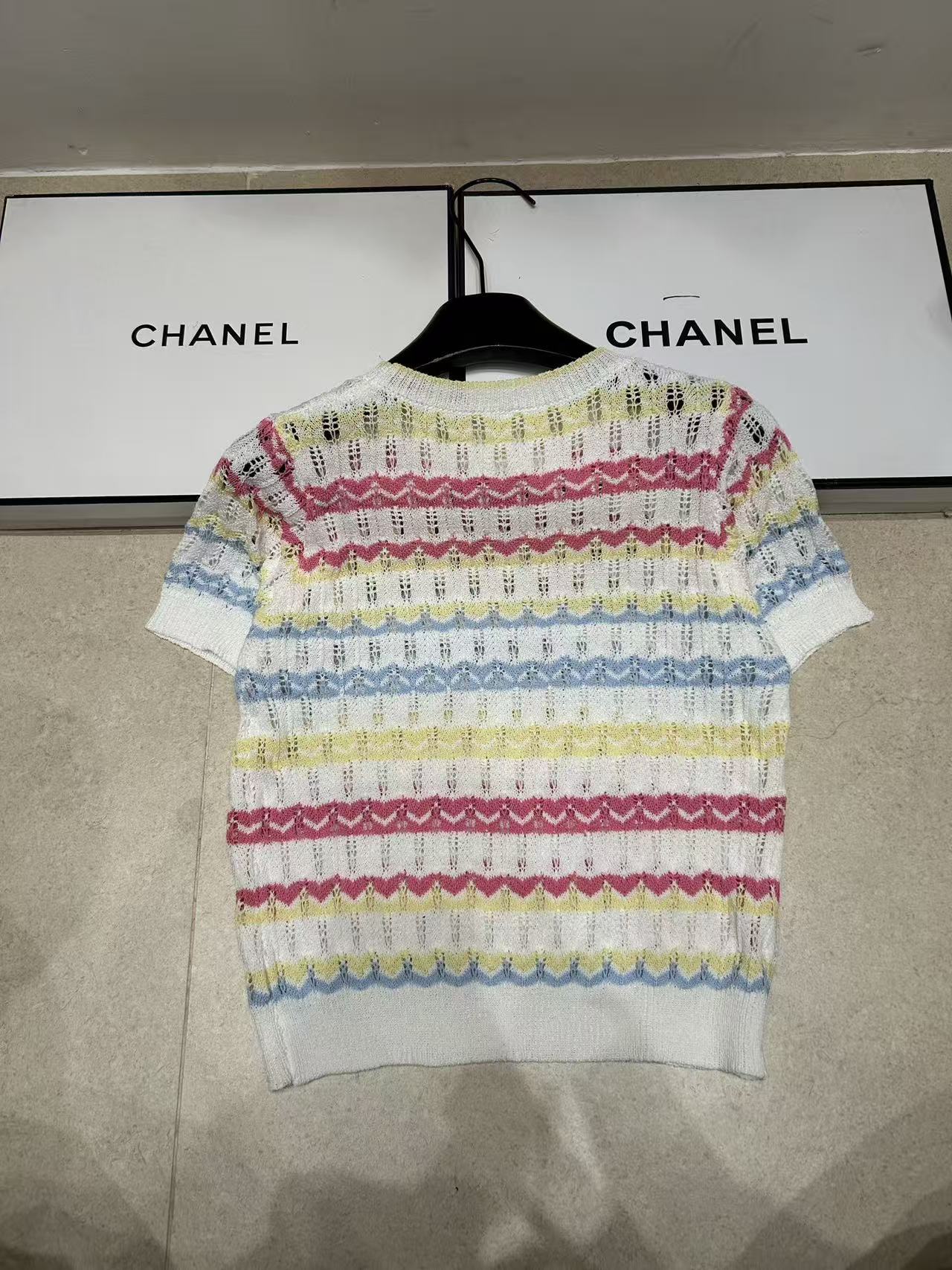 CHANE1 ダブルC カラフルウェーブウールセーター【50％割引+送料無料】