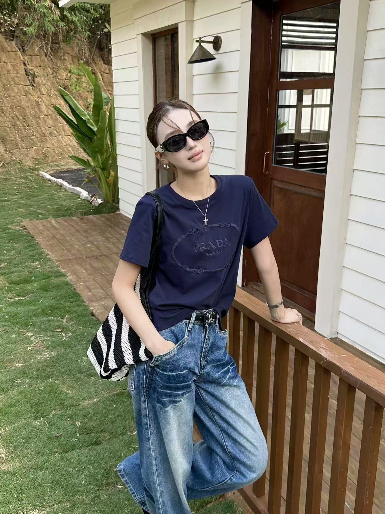 PR4DA 刺繍ロゴTシャツ【50％割引+送料無料】