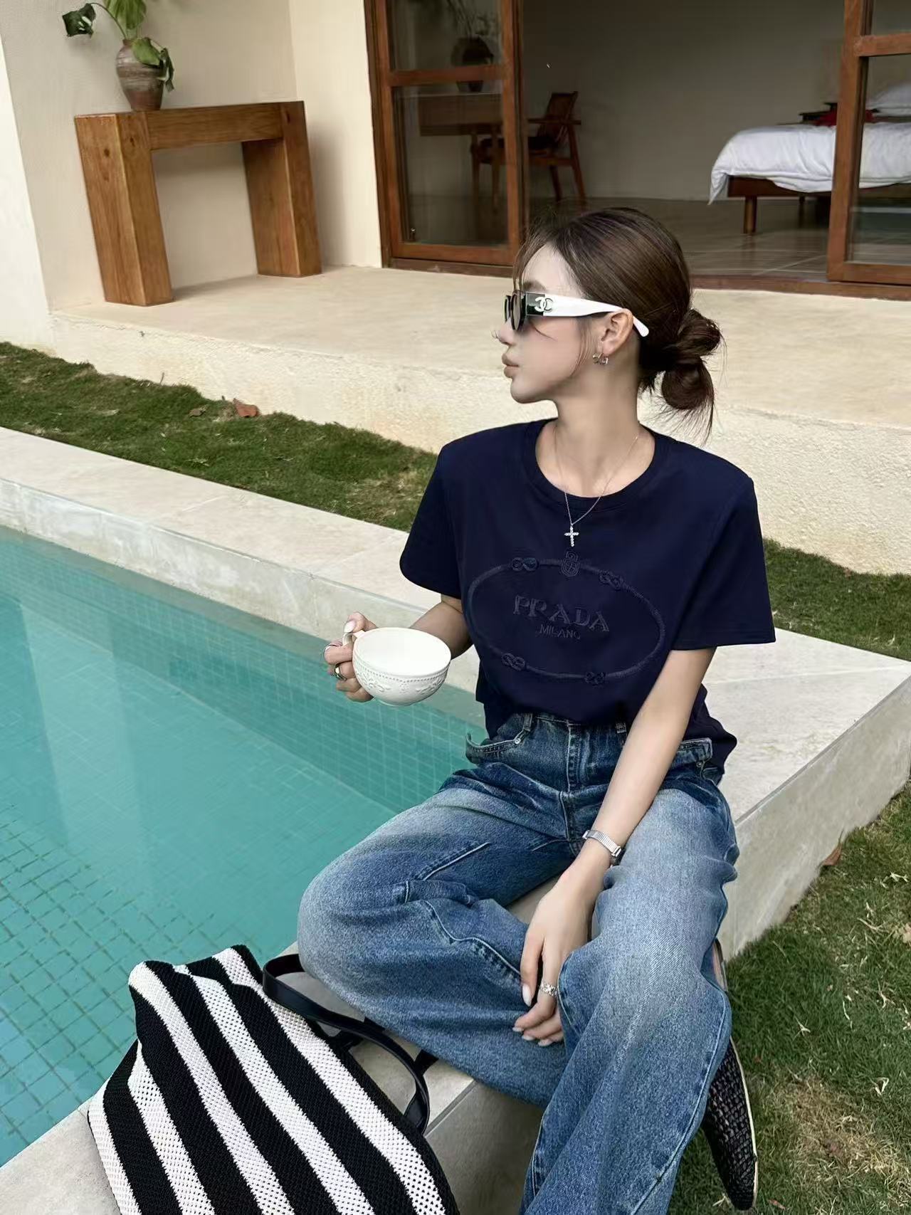 PR4DA 刺繍ロゴTシャツ【50％割引+送料無料】