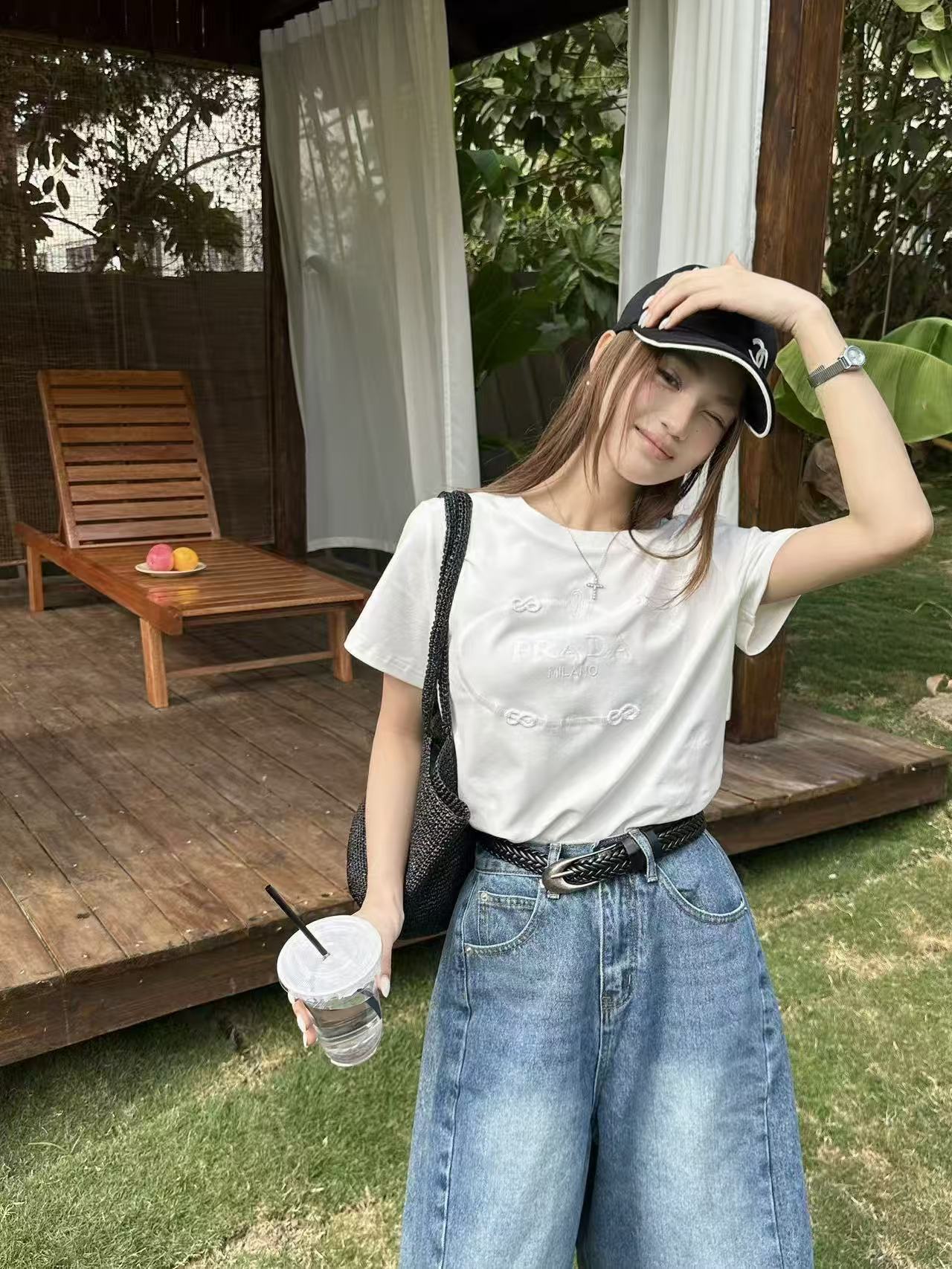 PR4DA 刺繍ロゴTシャツ【50％割引+送料無料】