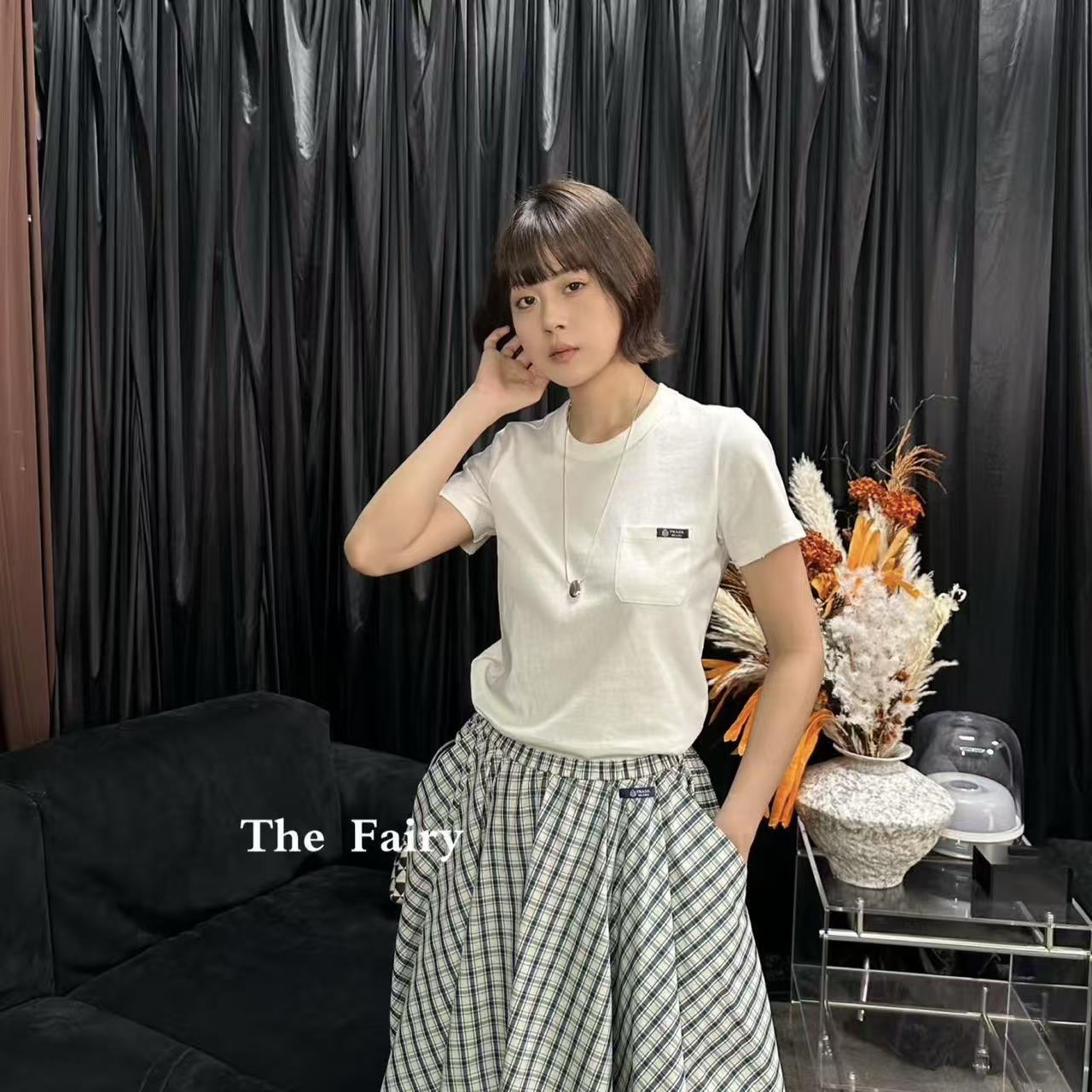 M1UM1UポケットレターTシャツ【50％割引+送料無料】