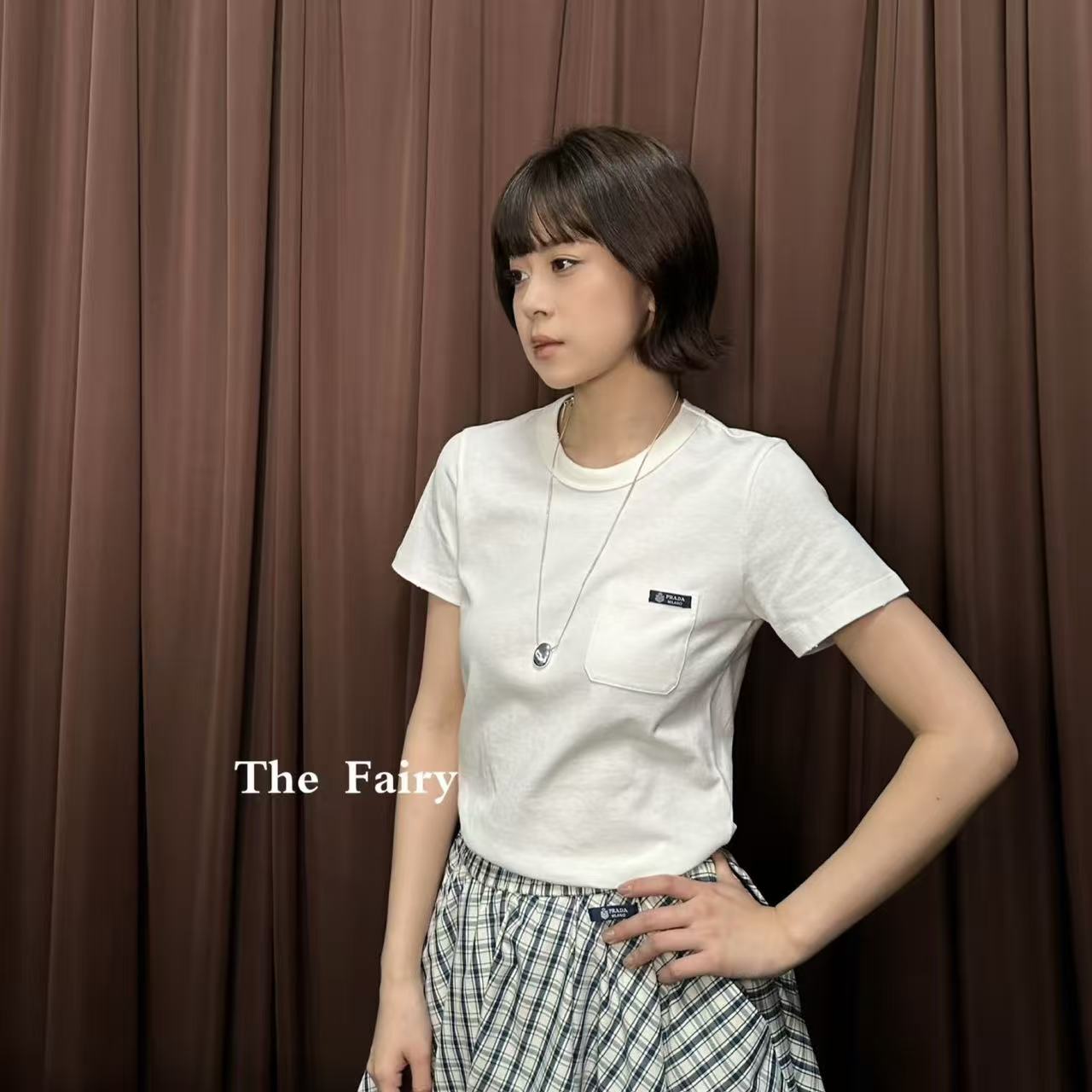 M1UM1UポケットレターTシャツ【50％割引+送料無料】