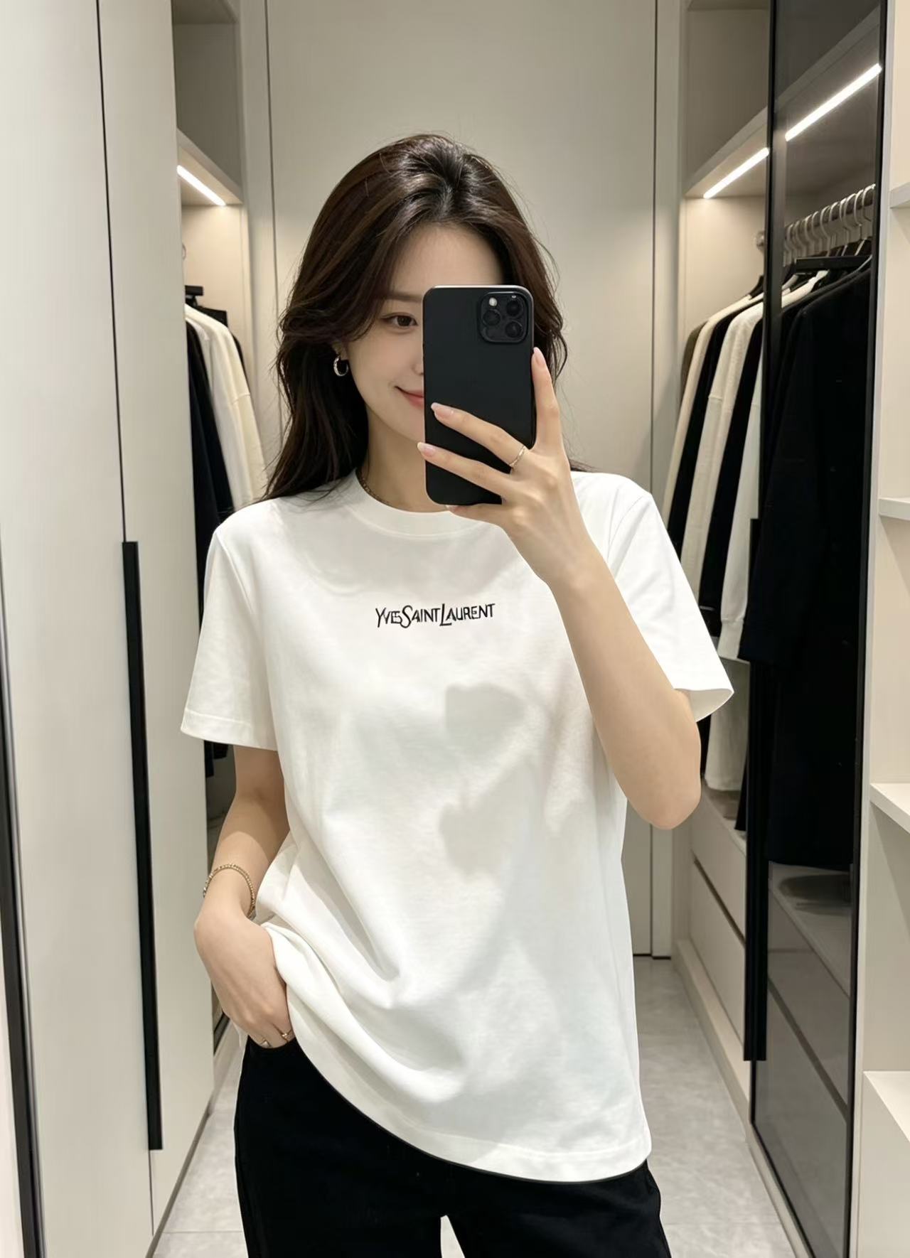 YSL ミニマリスト レタリング Tシャツ【50％割引+送料無料】