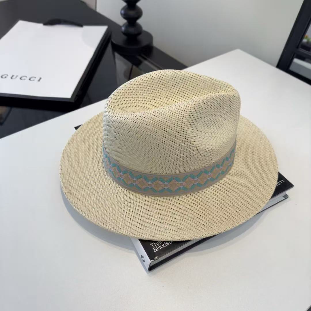GUCCI ウェブトリム ストローハット【50％割引+送料無料】