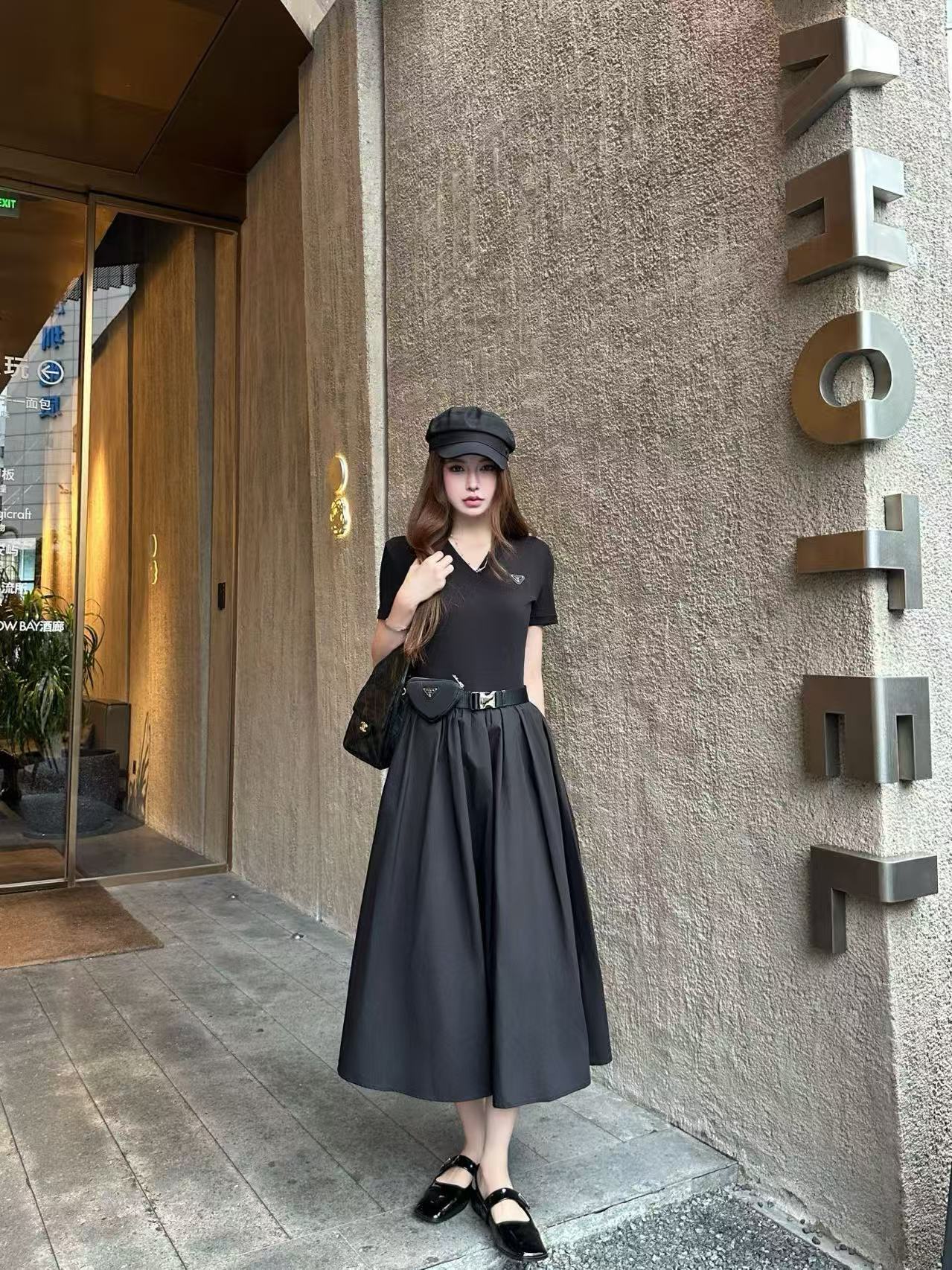 PR4DA 半袖Vネックドレス【50％割引+送料無料】