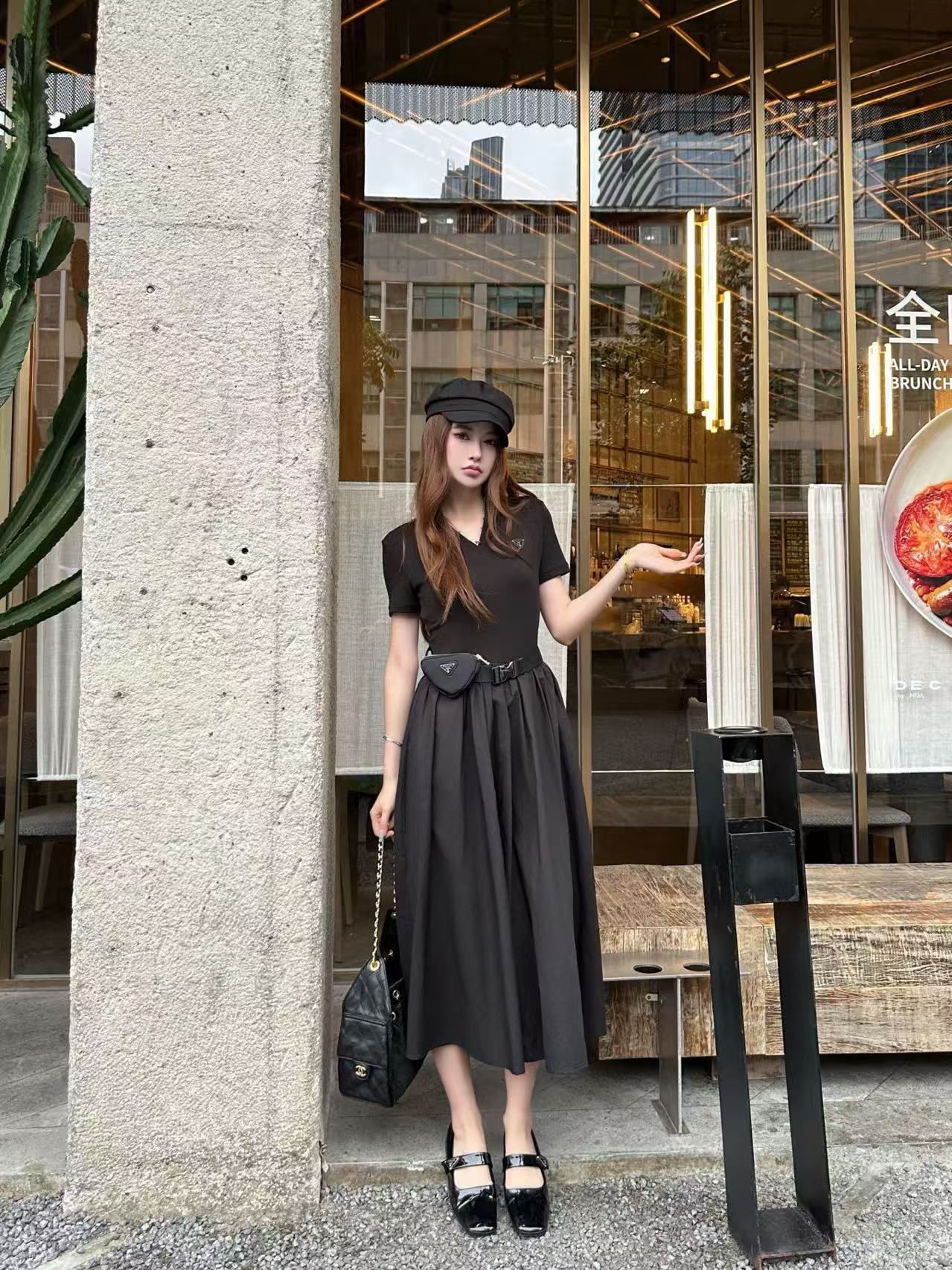 PR4DA 半袖Vネックドレス【50％割引+送料無料】