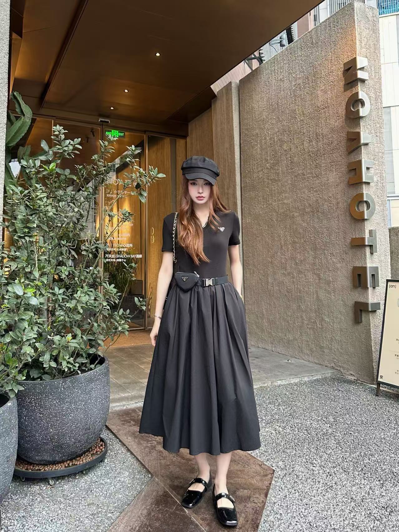 PR4DA 半袖Vネックドレス【50％割引+送料無料】