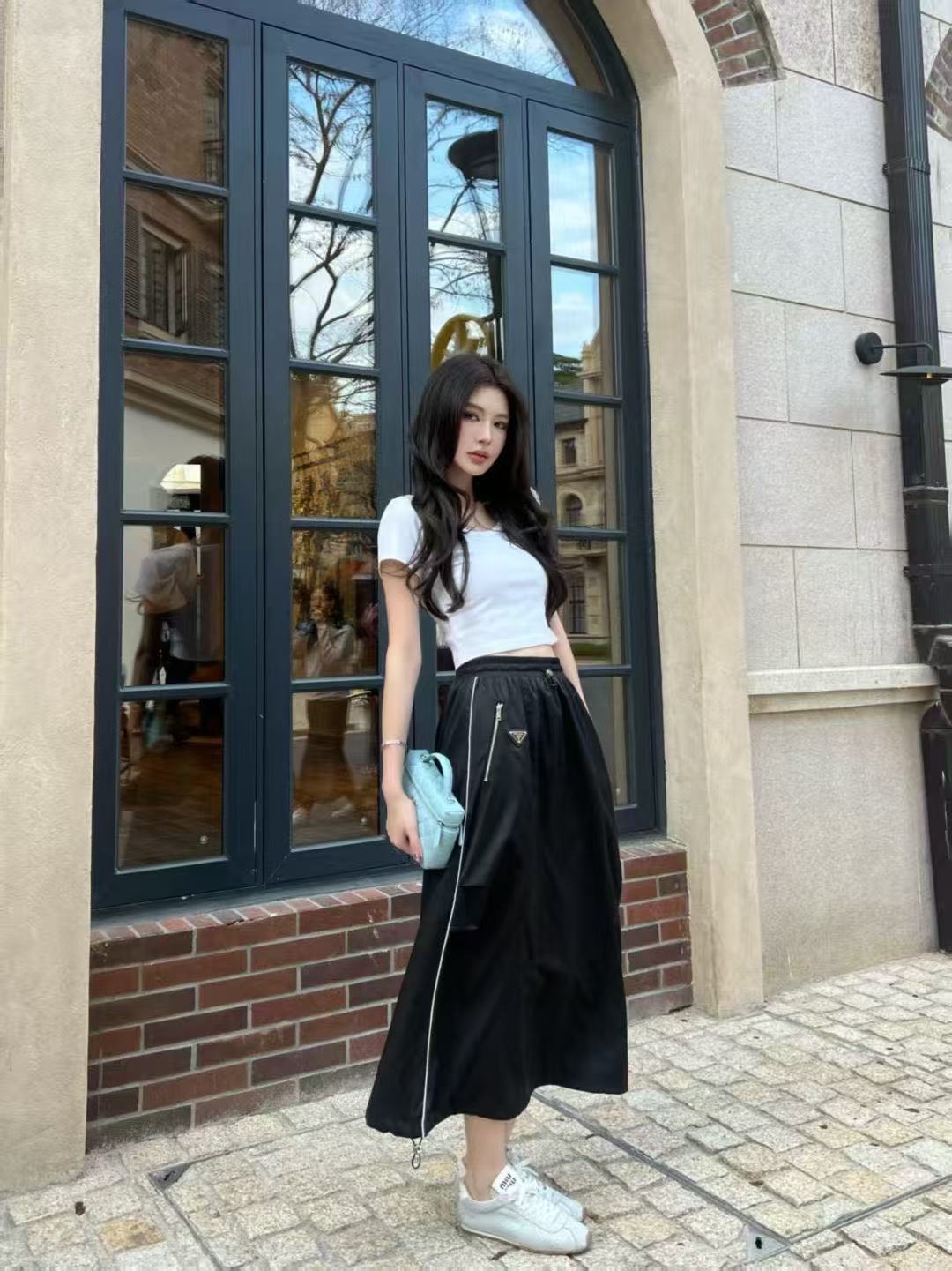 PR4DA トライアングルロゴ入りゴムウエストスカート【50％割引+送料無料】