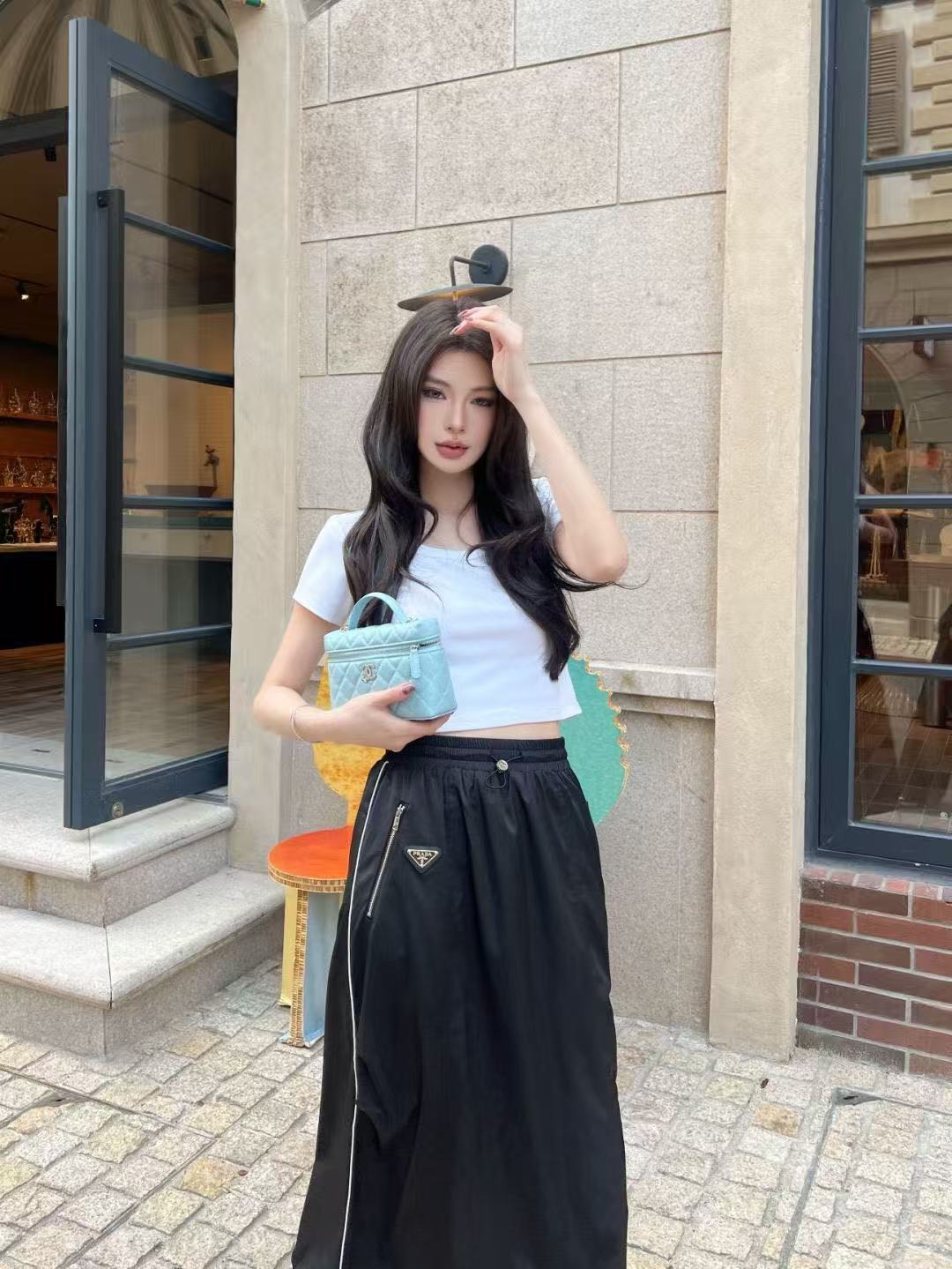 PR4DA トライアングルロゴ入りゴムウエストスカート【50％割引+送料無料】