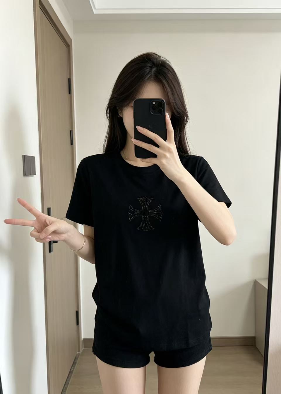 Chr0me Hearts ビーズロゴTシャツ【50％割引+送料無料】