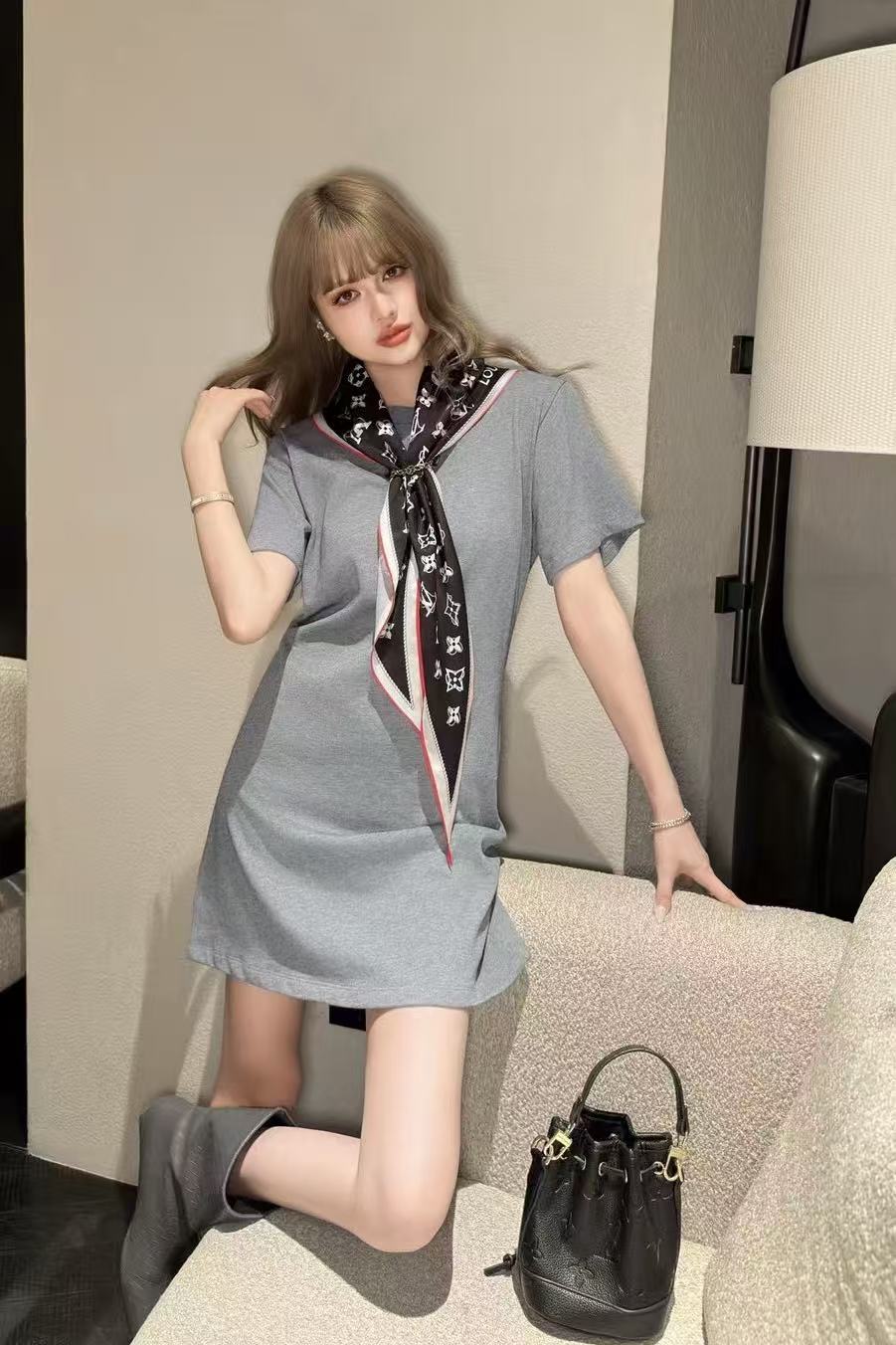 LVスカーフ ＋ ドレス【50％割引+送料無料】