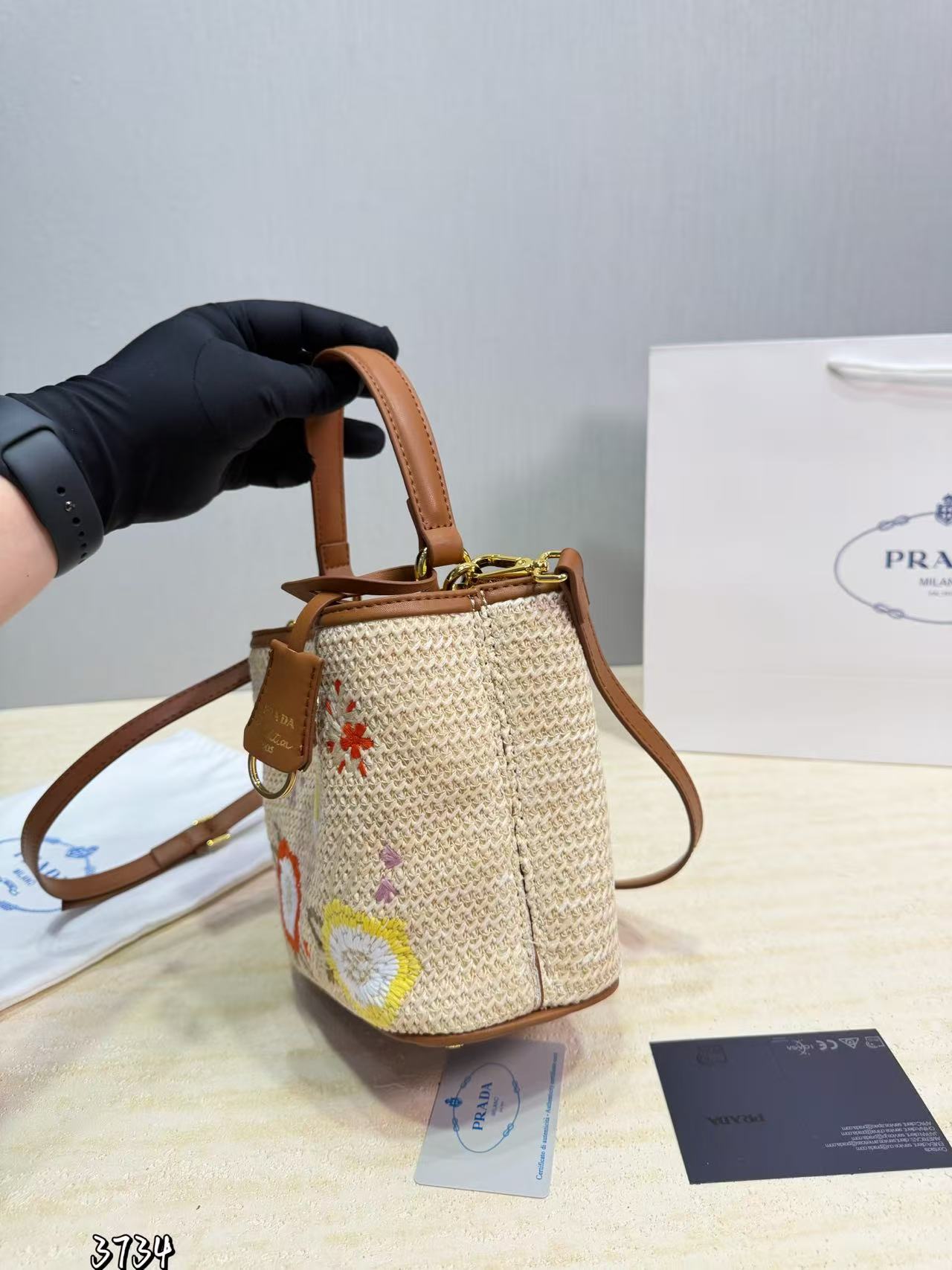 PR4DA トライアングルロゴ ストローバッグ【50％割引+送料無料】