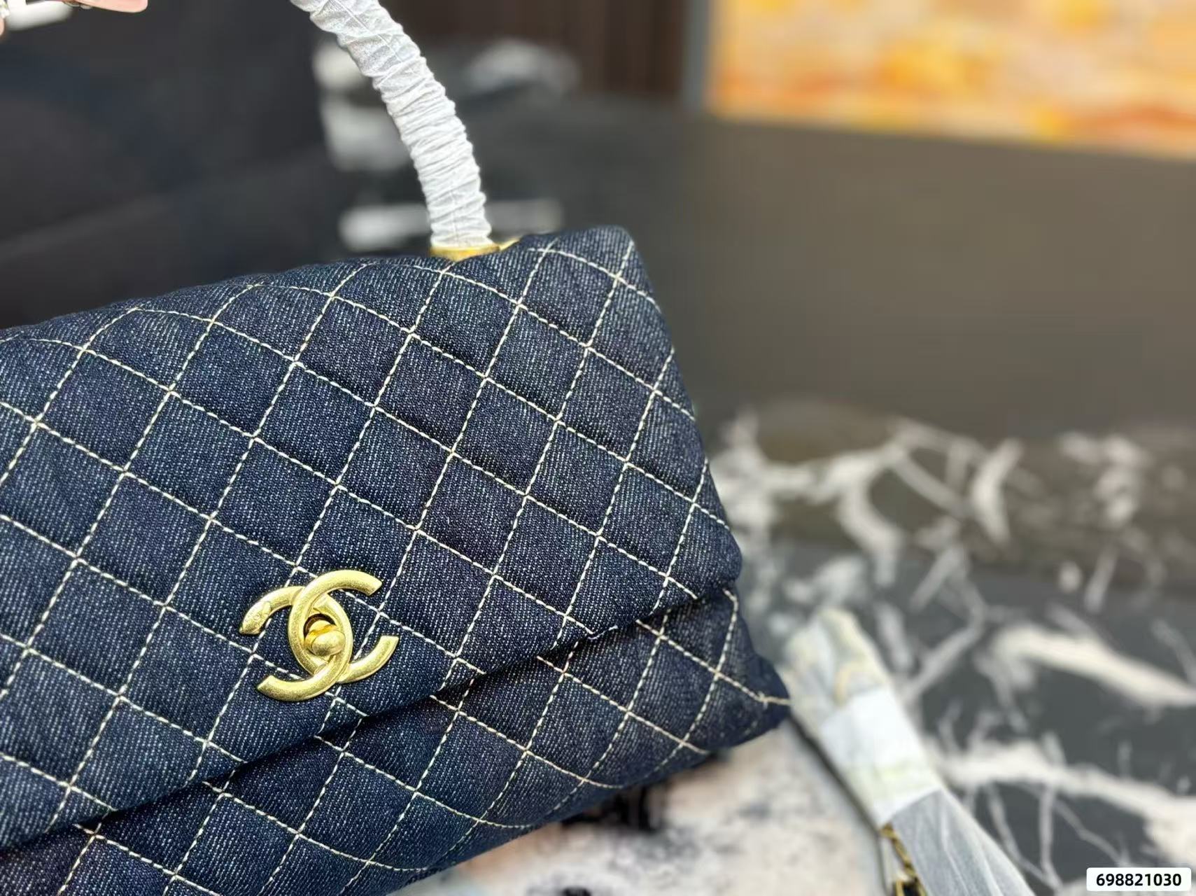 CHANE1 キャンバスデニムチェーンハンドバッグ【 50％割引+送料無料】