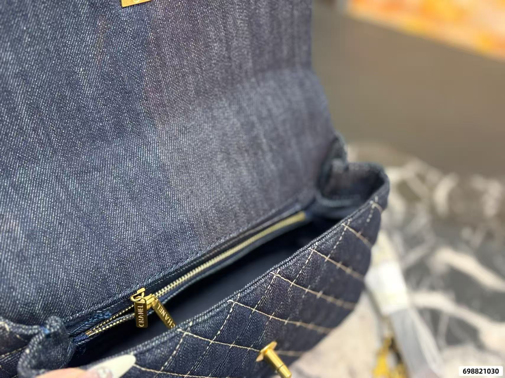 CHANE1 キャンバスデニムチェーンハンドバッグ【 50％割引+送料無料】