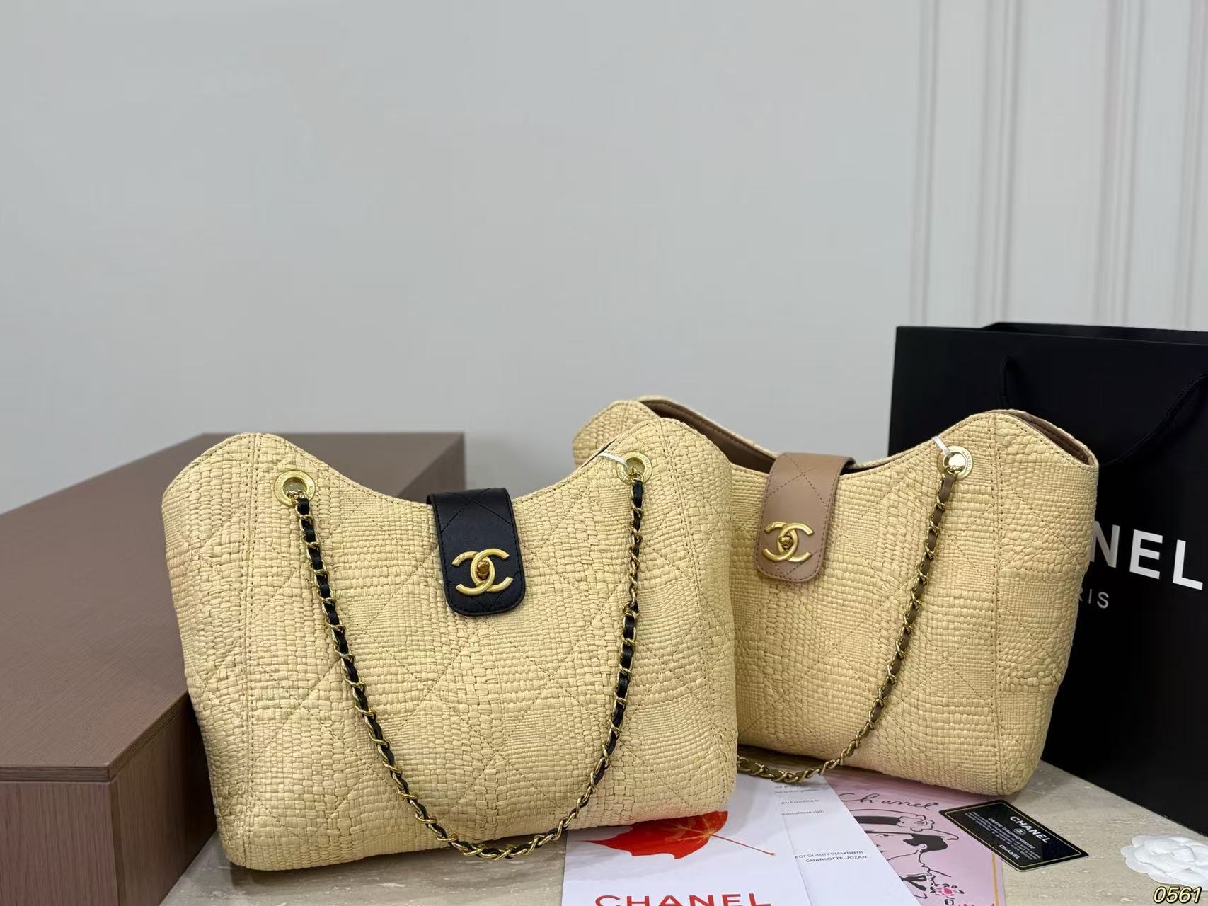 CHANE1 ストローチェーンショッピングバッグ【 50％割引+送料無料】