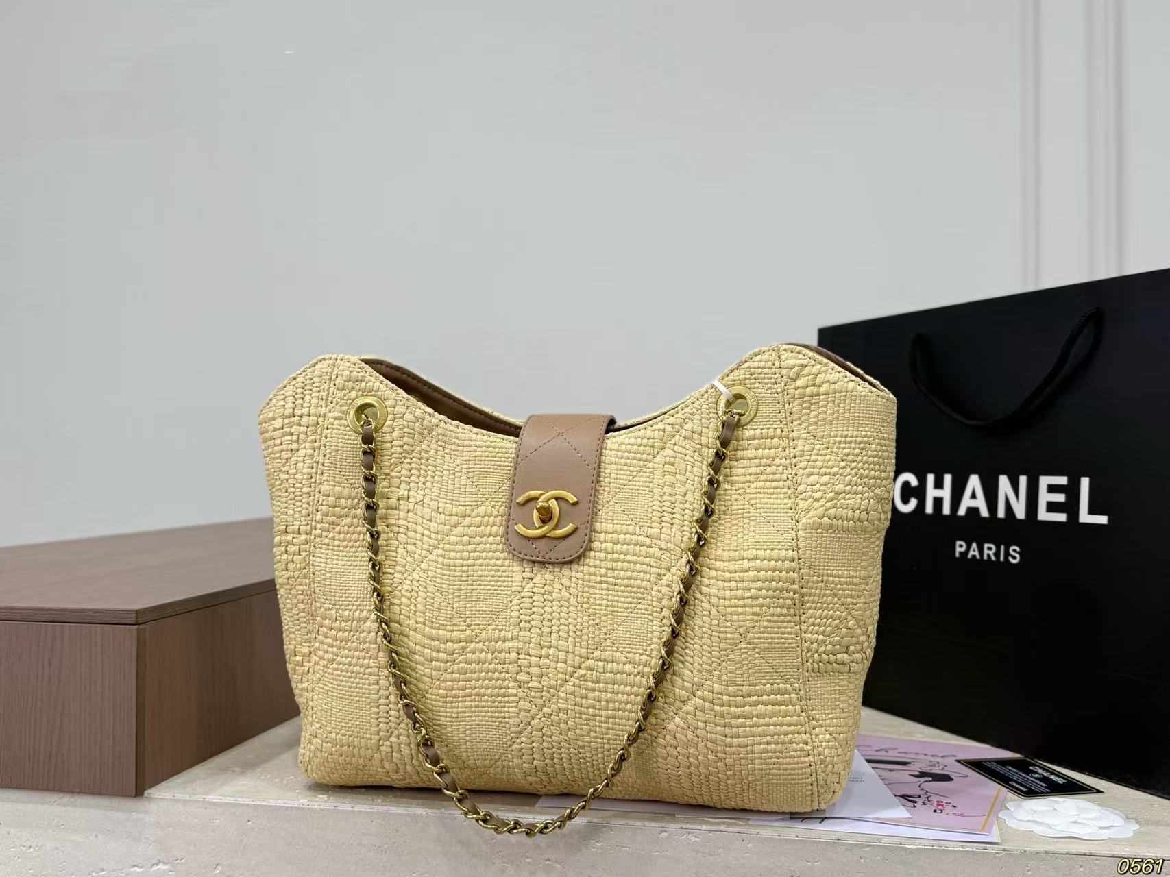 CHANE1 ストローチェーンショッピングバッグ【 50％割引+送料無料】