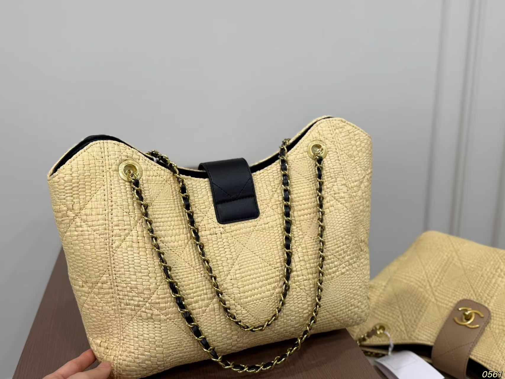 CHANE1 ストローチェーンショッピングバッグ【 50％割引+送料無料】