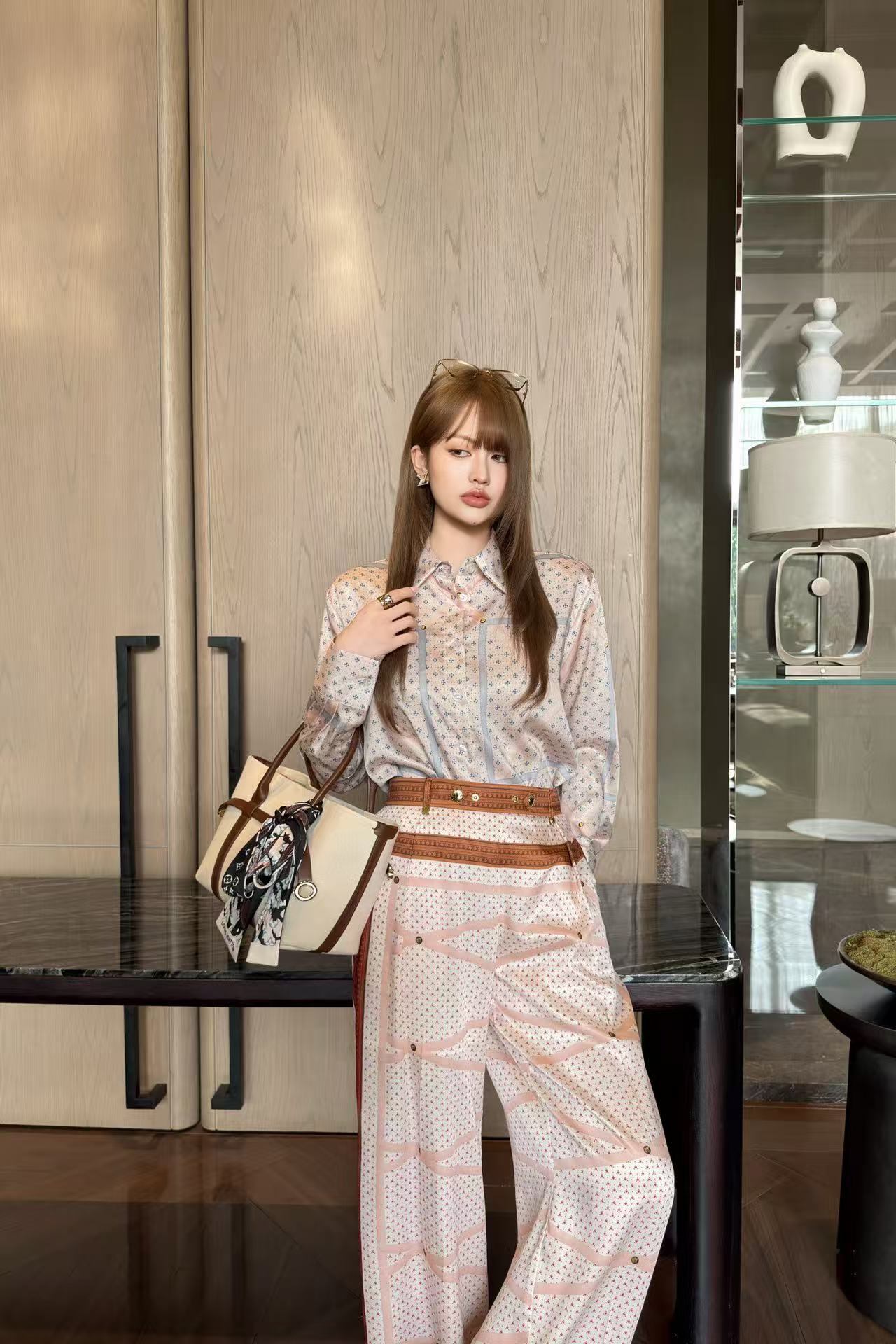 LVプリント シャツ＆トラウザーズ 2ピースセット【50％割引+送料無料】