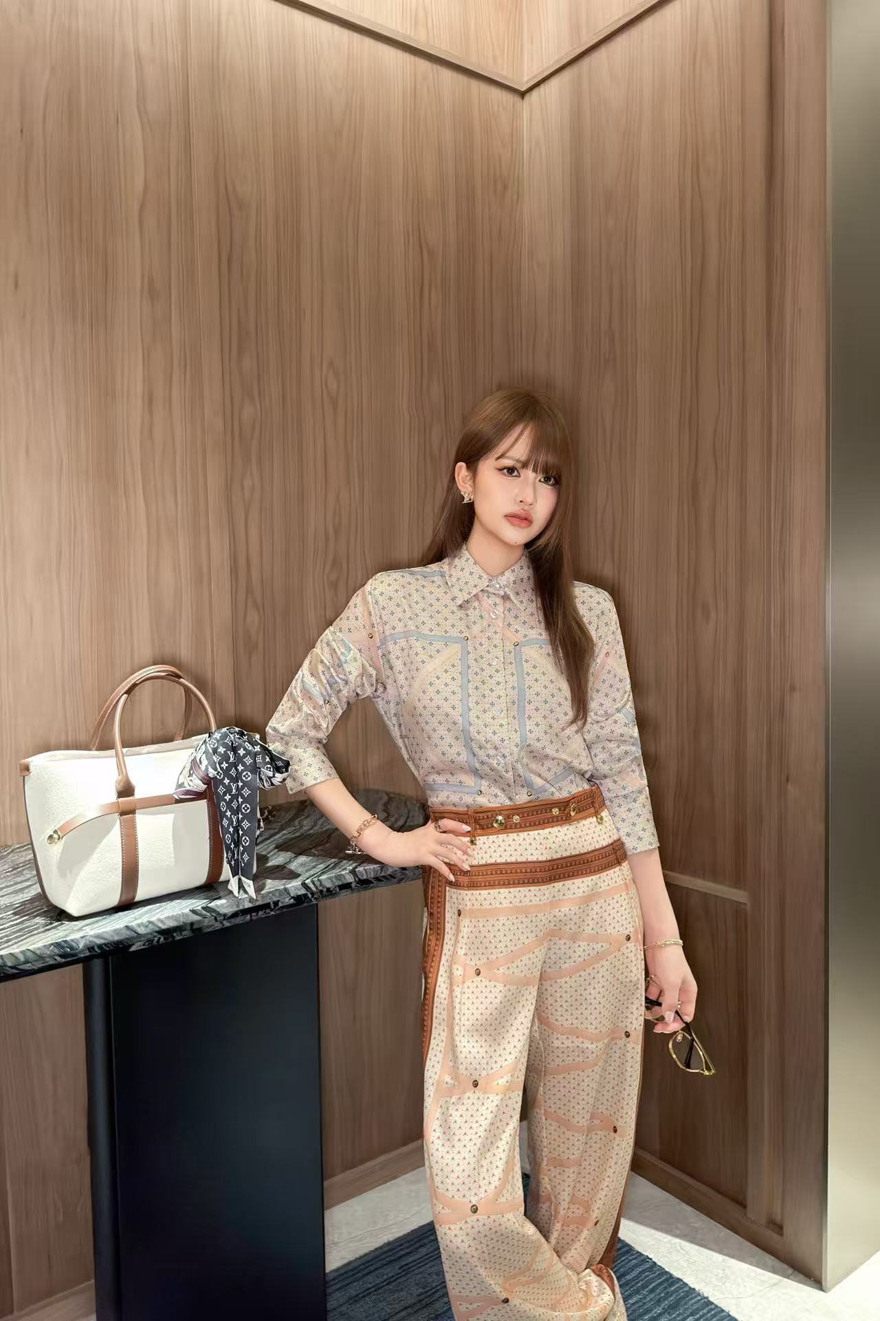 LVプリント シャツ＆トラウザーズ 2ピースセット【50％割引+送料無料】