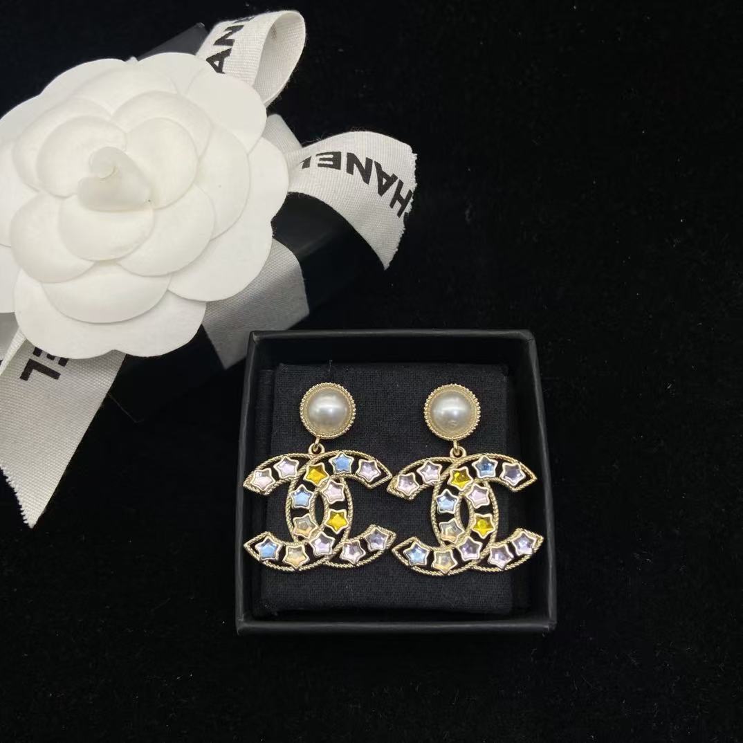 CHANE1 五芒星パールイヤリング【50％割引+送料無料】