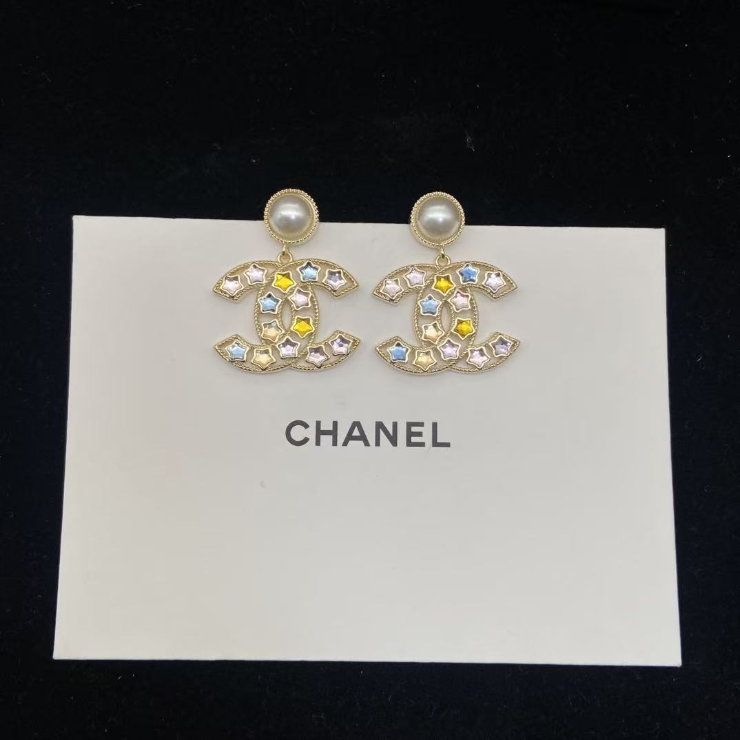 CHANE1 五芒星パールイヤリング【50％割引+送料無料】