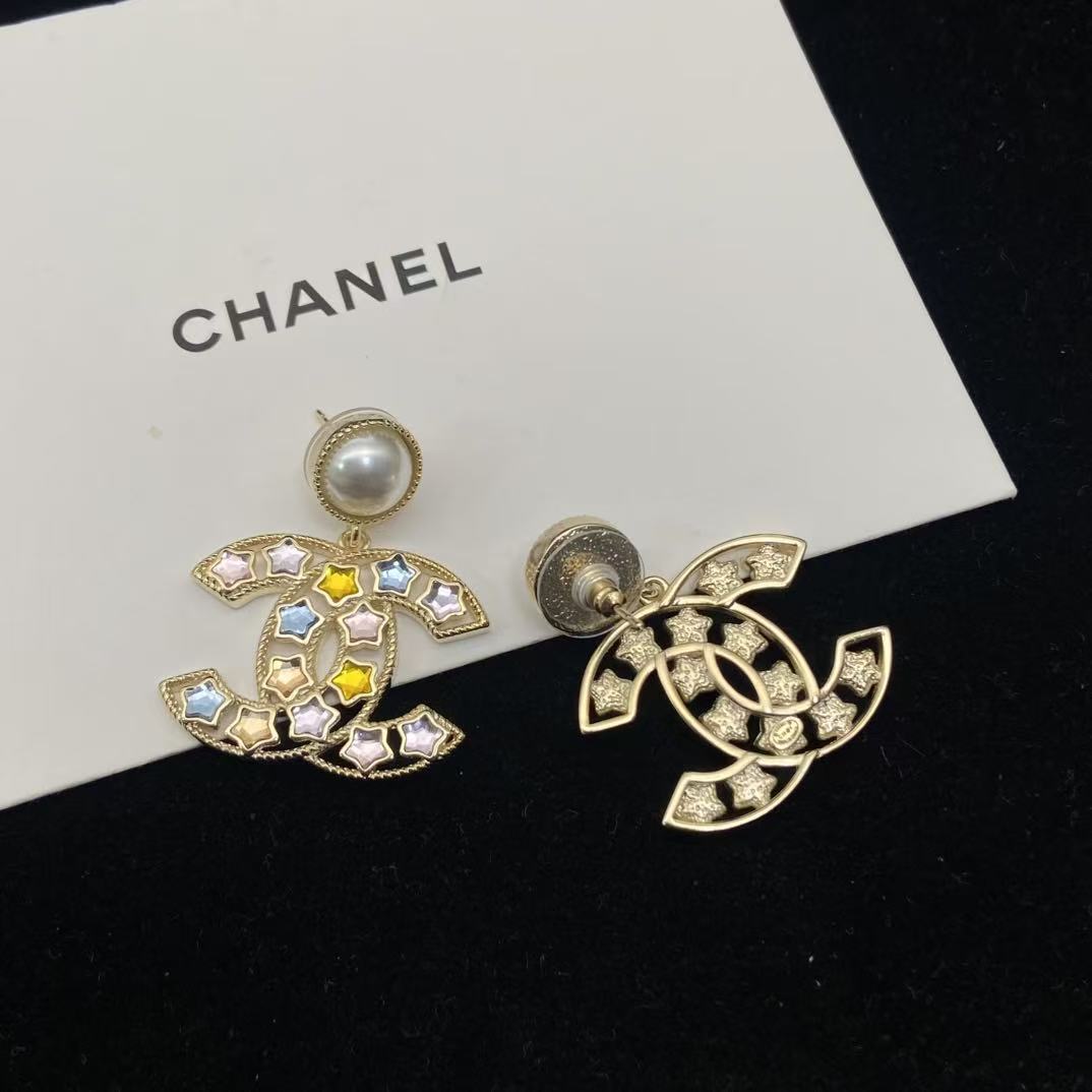 CHANE1 五芒星パールイヤリング【50％割引+送料無料】