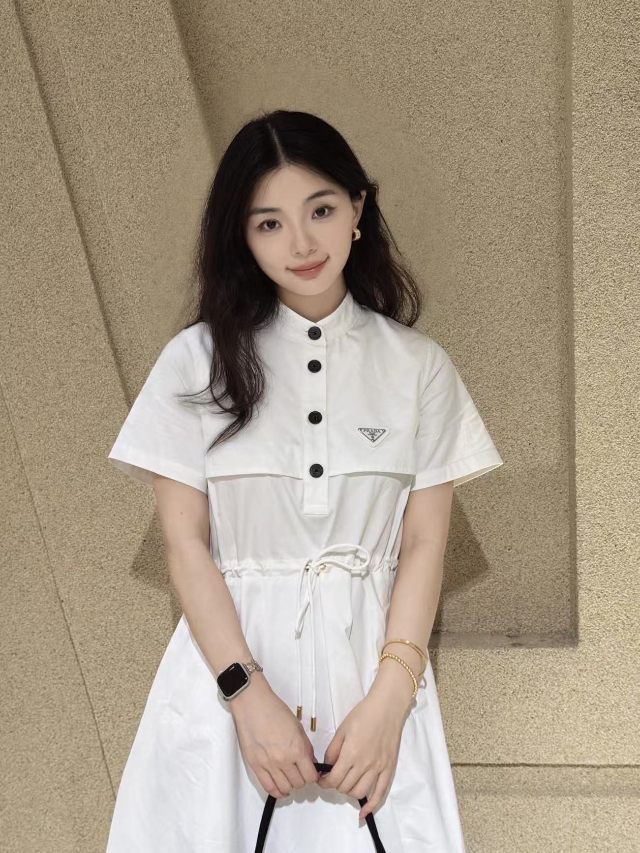 PR4DA 高品質 スタンドカラー 半袖ワンピース【50％割引+送料無料】