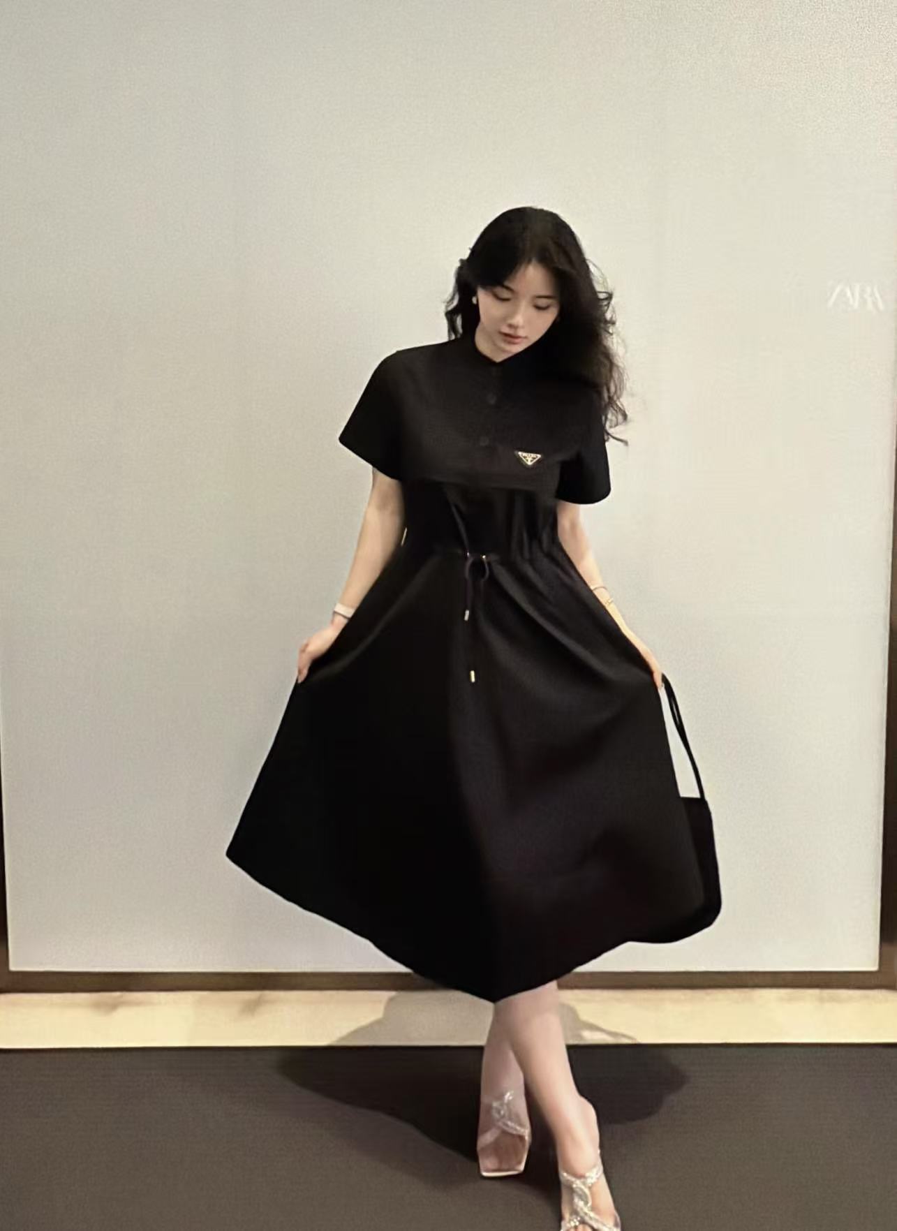 PR4DA 高品質 スタンドカラー 半袖ワンピース【50％割引+送料無料】