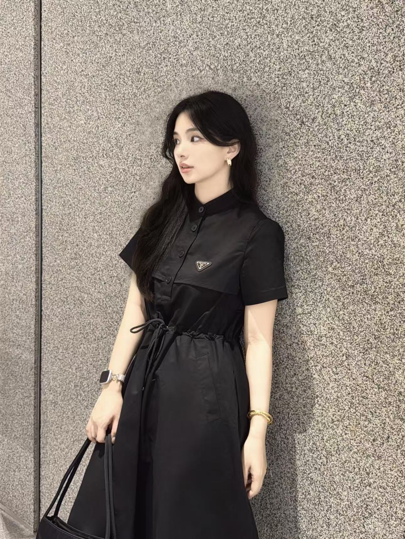 PR4DA 高品質 スタンドカラー 半袖ワンピース【50％割引+送料無料】