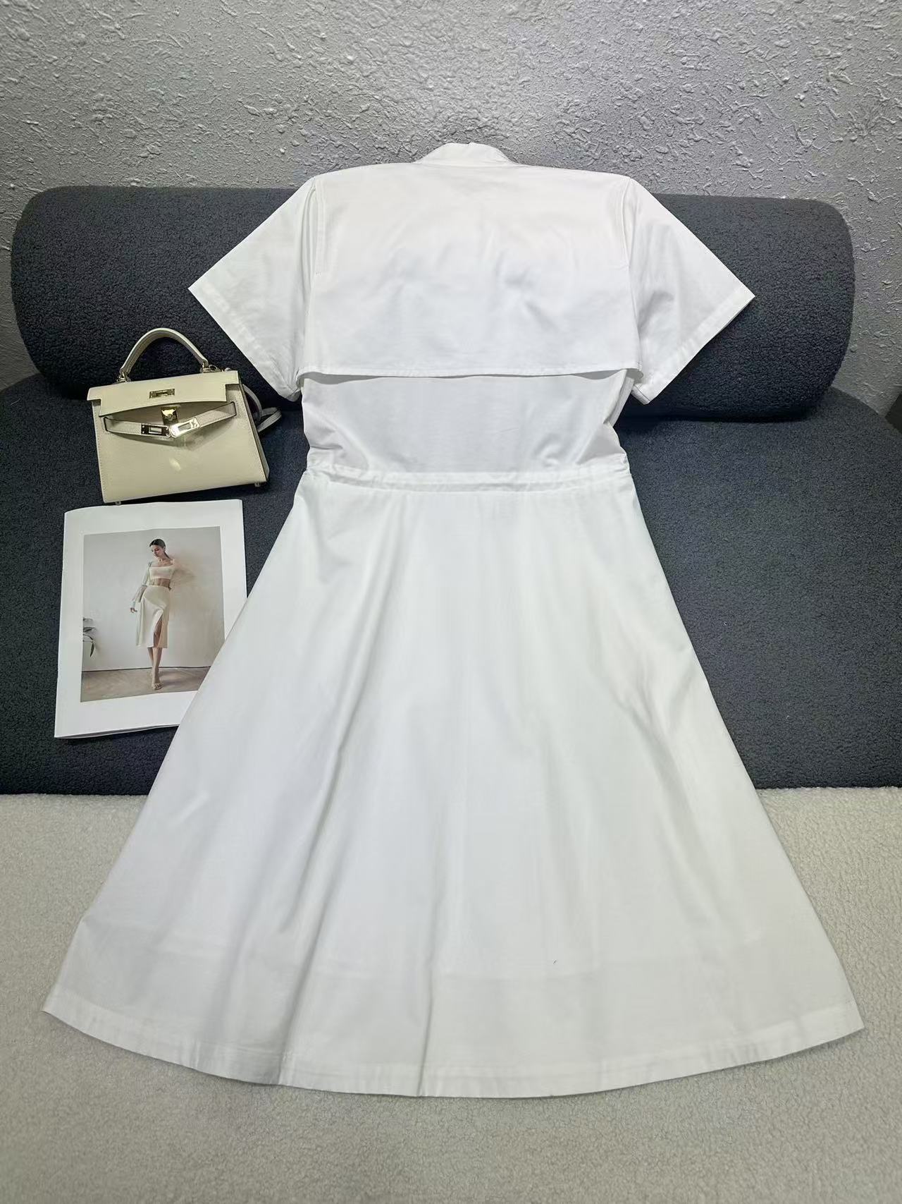 PR4DA 高品質 スタンドカラー 半袖ワンピース【50％割引+送料無料】