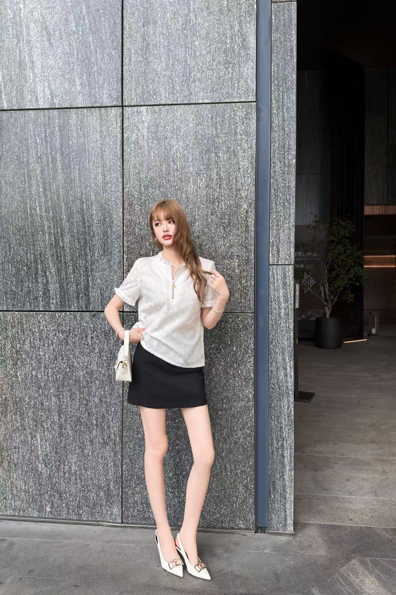 LV 高品質ハーフジップ・ジャカードトップス【50％割引+送料無料】