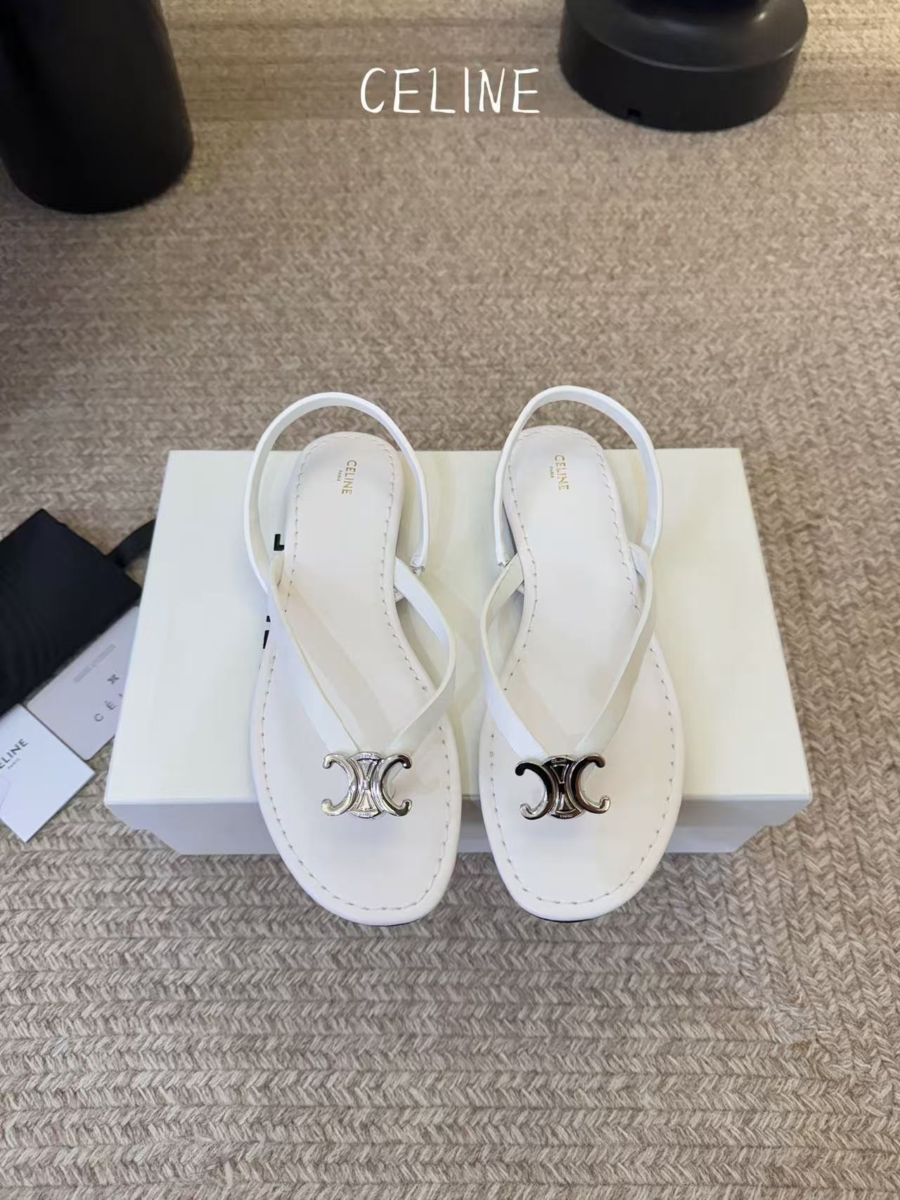 CEL1NE 高品質凱旋門ダイヤモンド装飾フラットサンダル【50％割引+送料無料】