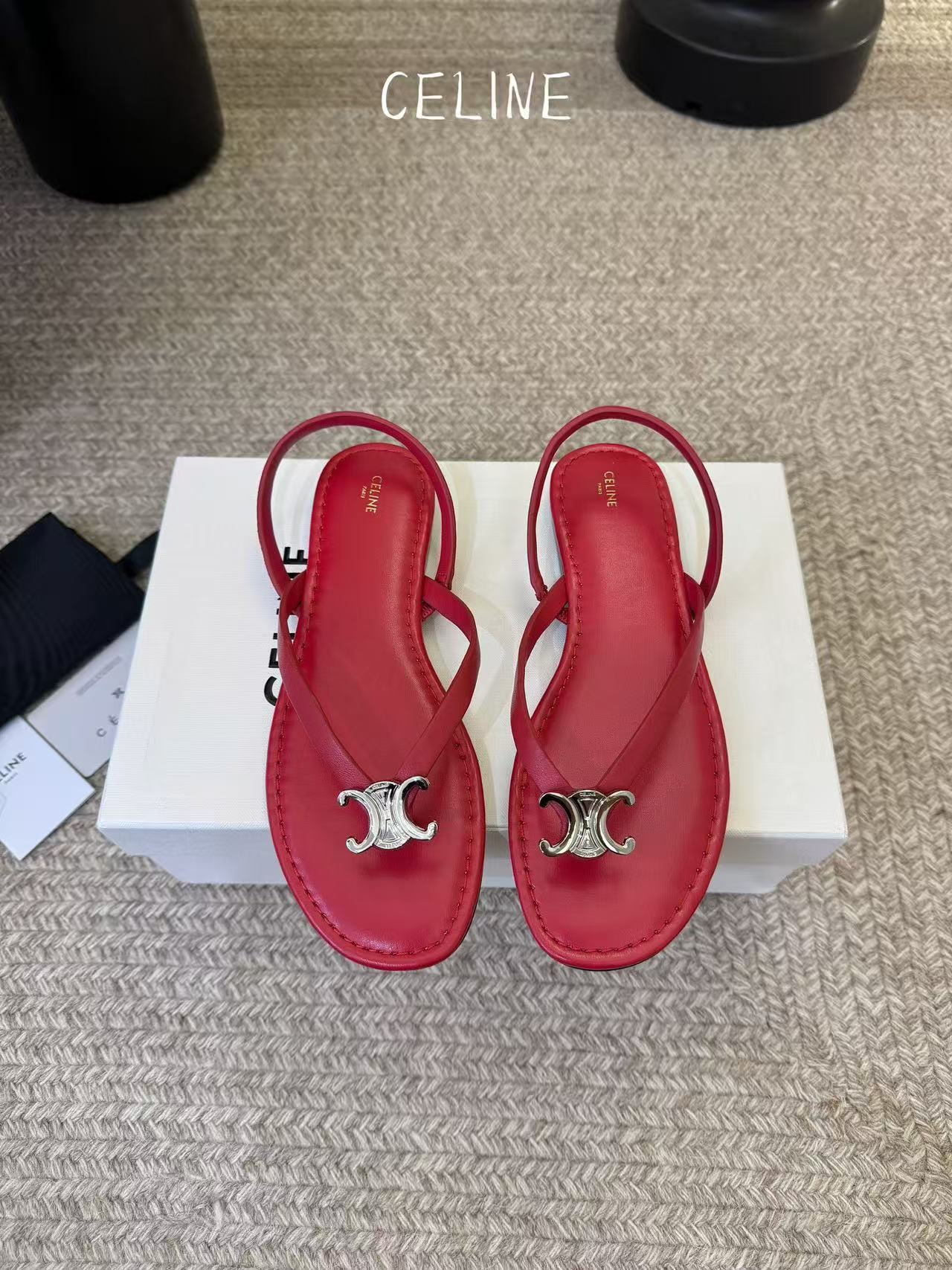 CEL1NE 高品質凱旋門ダイヤモンド装飾フラットサンダル【50％割引+送料無料】