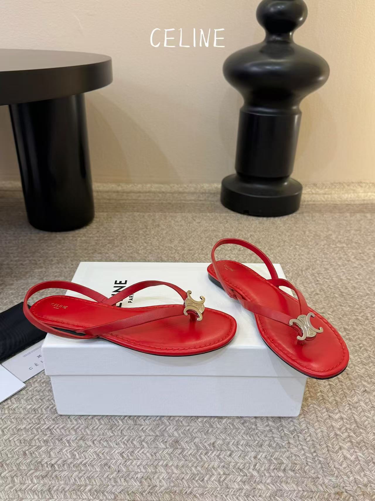 CEL1NE 高品質凱旋門ダイヤモンド装飾フラットサンダル【50％割引+送料無料】